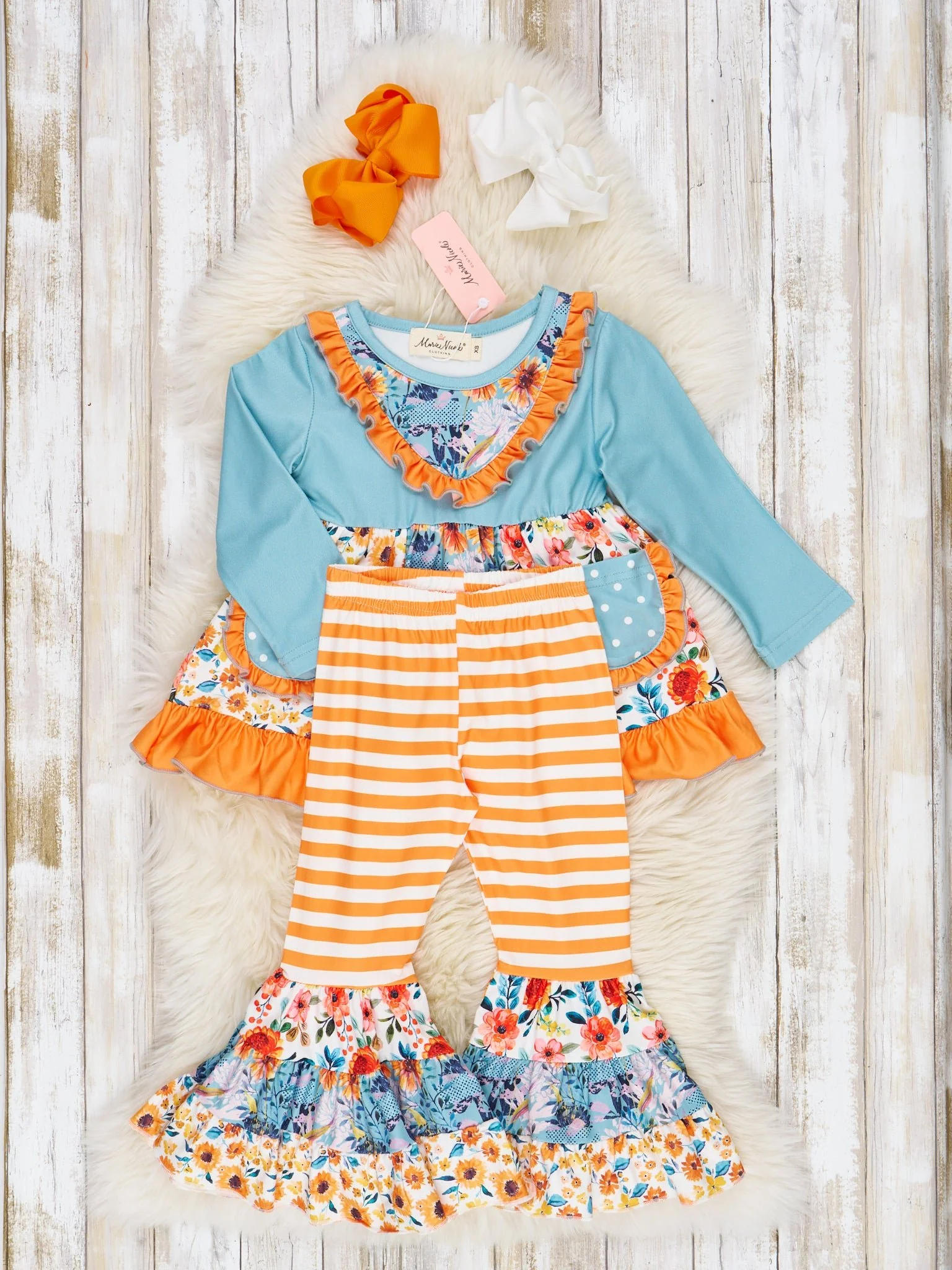 Pocket Flara Bells Outfit - Light Blue - Image 2