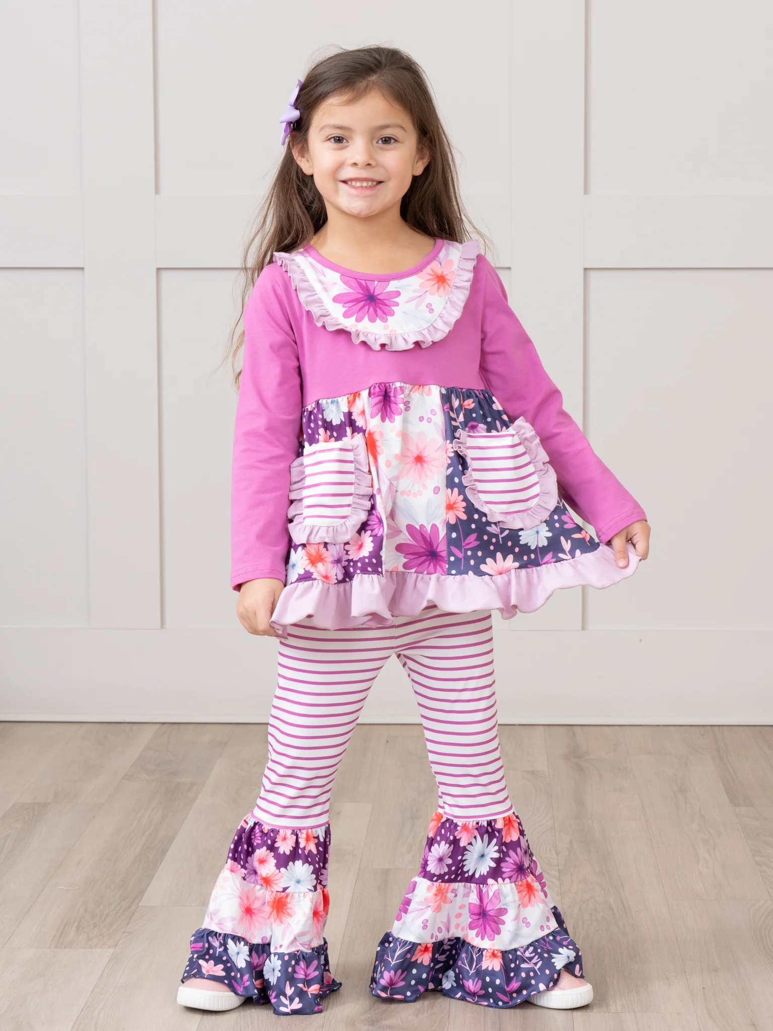 Pocket Flara Bells Outfit - Magenta