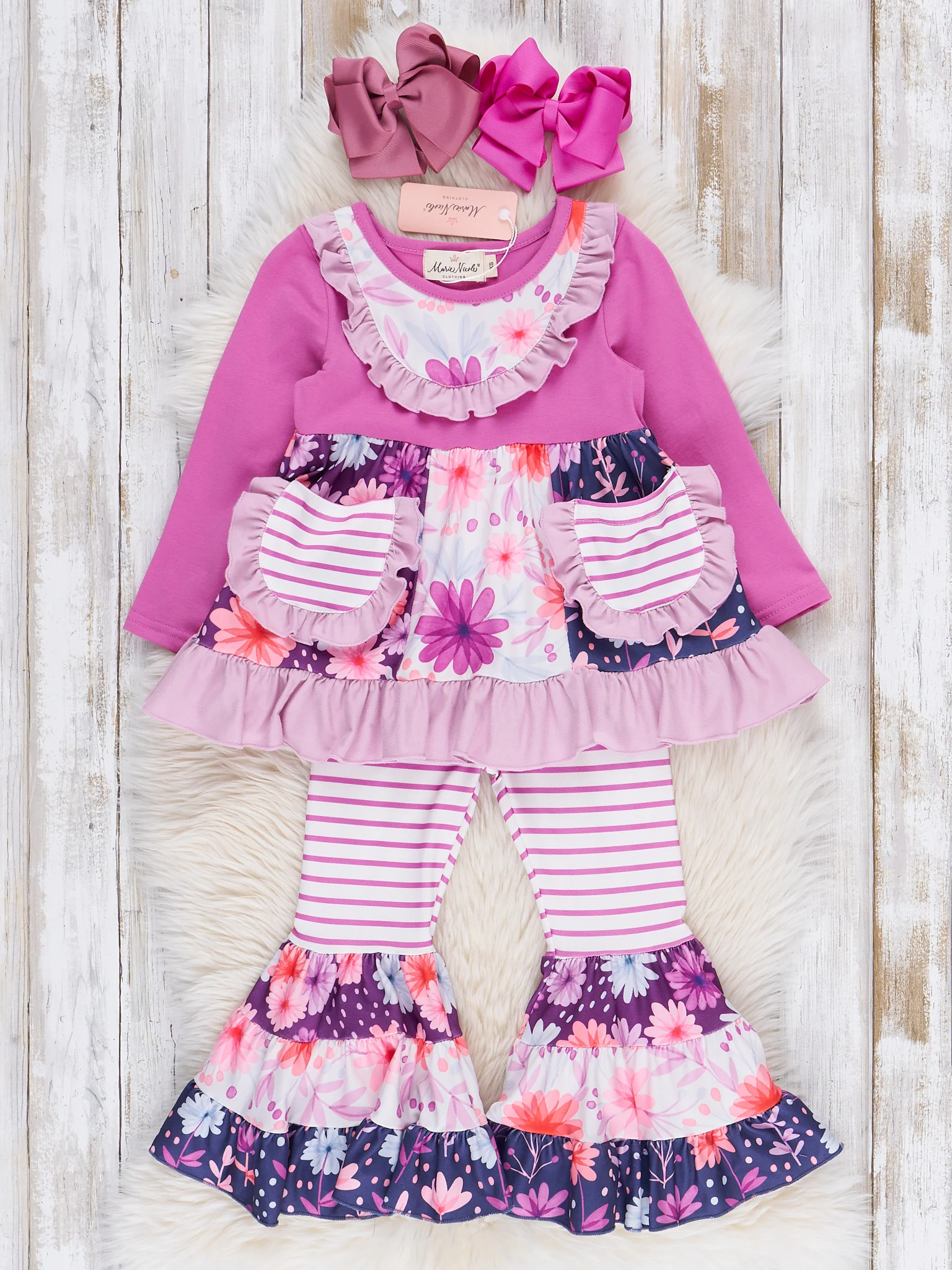 Pocket Flara Bells Outfit - Magenta - Image 2