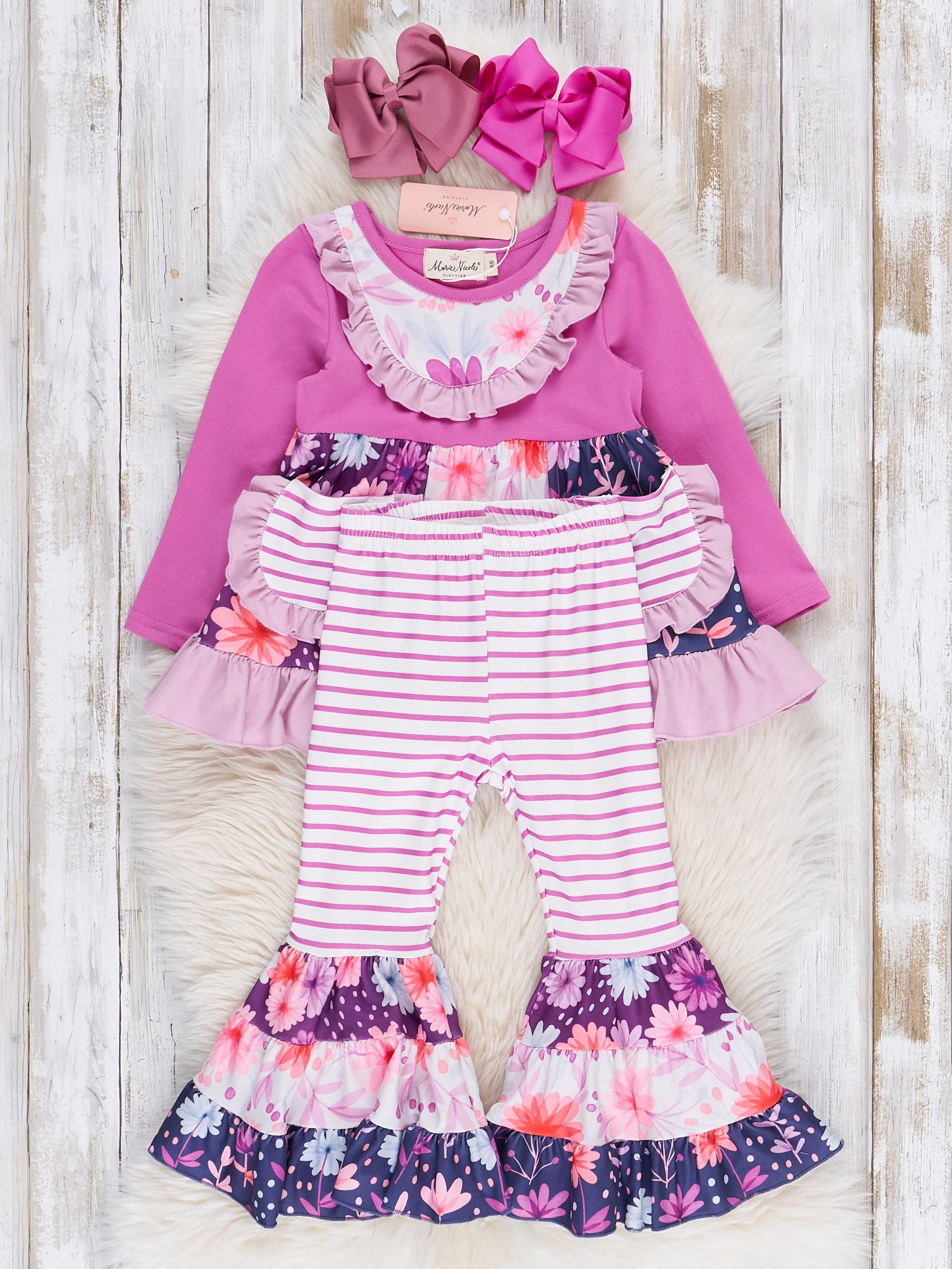 Pocket Flara Bells Outfit - Magenta - Image 3