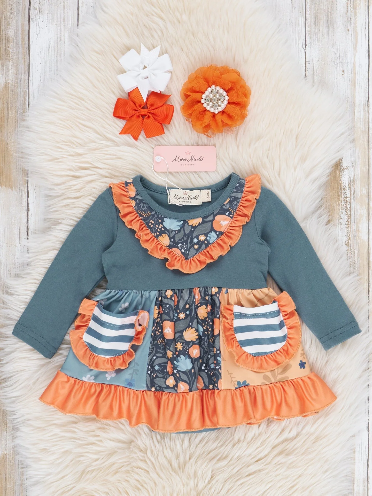 Pocket Flara Peplum Ruffle Bubble - Blue Grey - Image 2