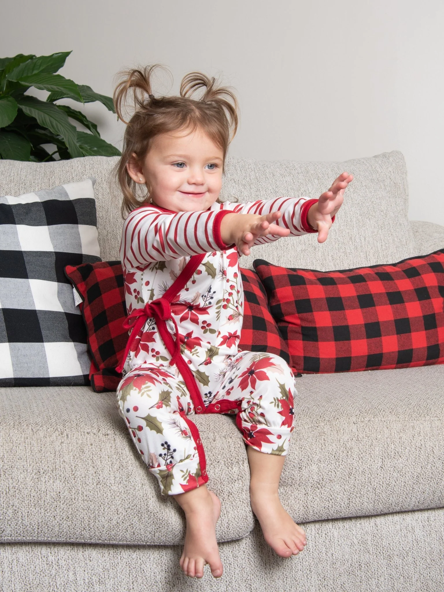 Poinsettia Raglan Romper - Image 2
