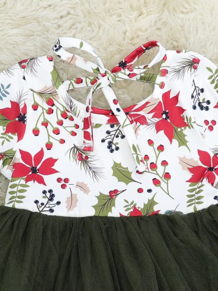 Poinsettia Tulle Tie Dress - Image 2