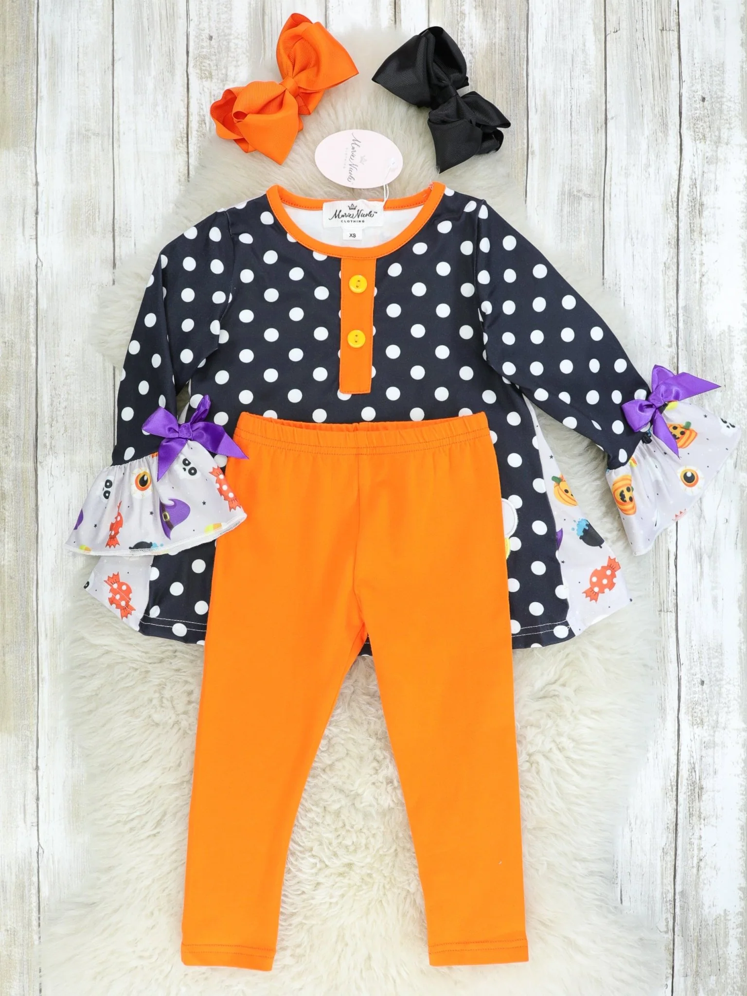 Polka Dot Candy Corn Ghost Outfit - Image 2
