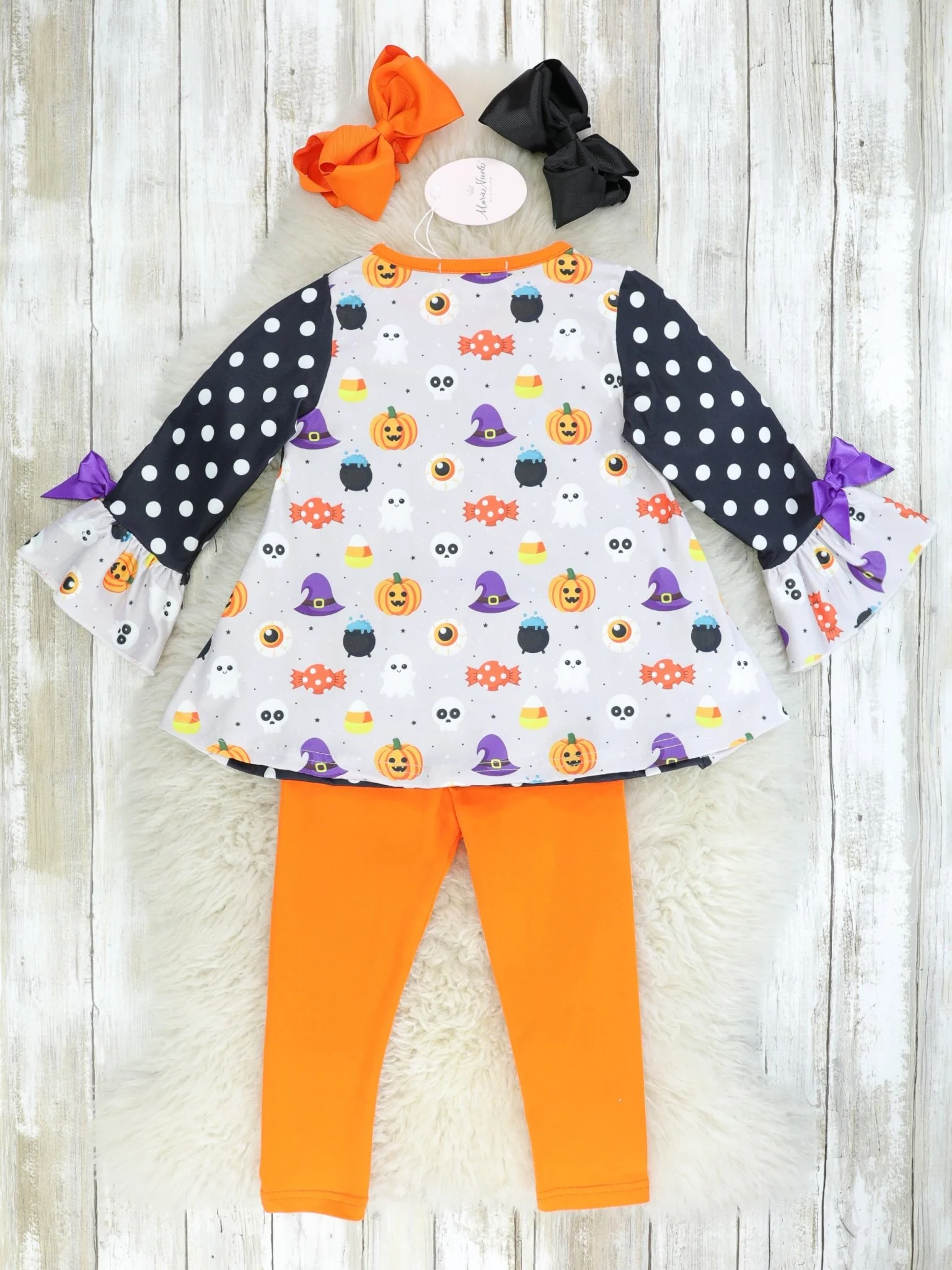 Polka Dot Candy Corn Ghost Outfit - Image 3