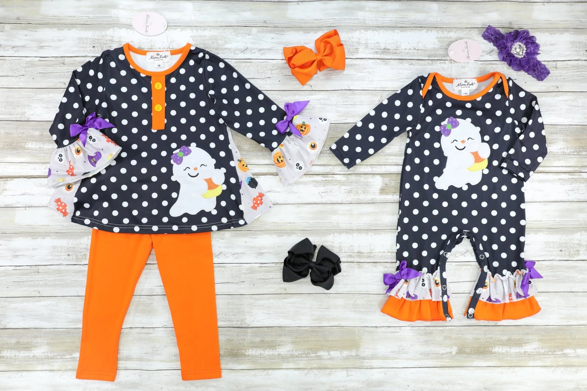Polka Dot Candy Corn Ghost Outfit - Image 4