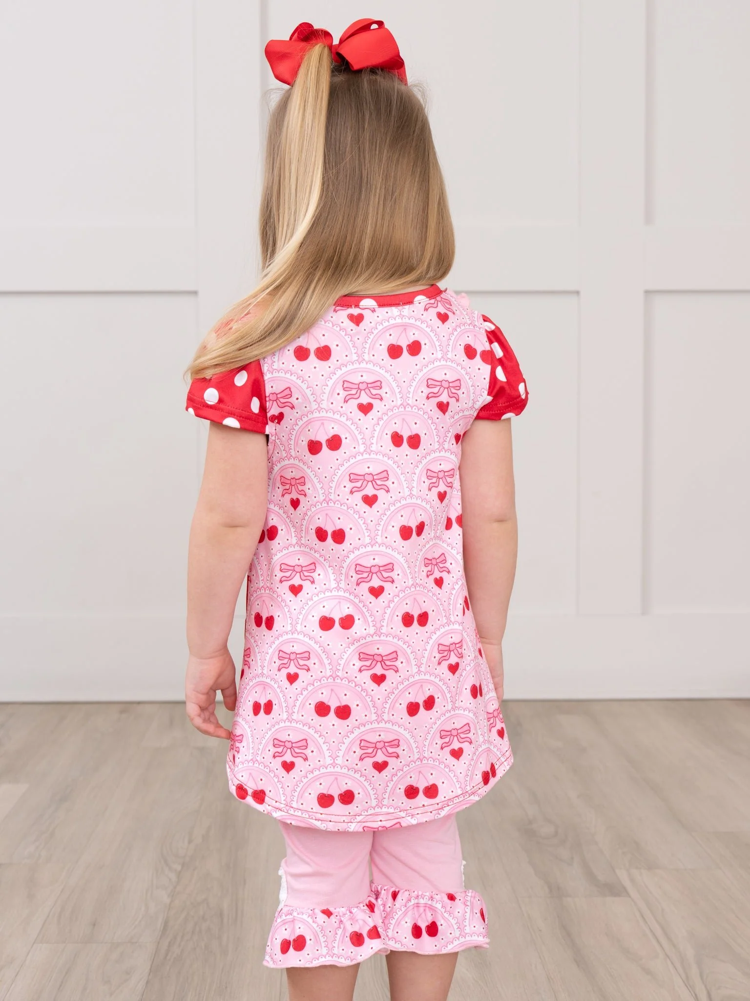 Polka Dot Cherries Hi-Low Top Outfit - Image 2