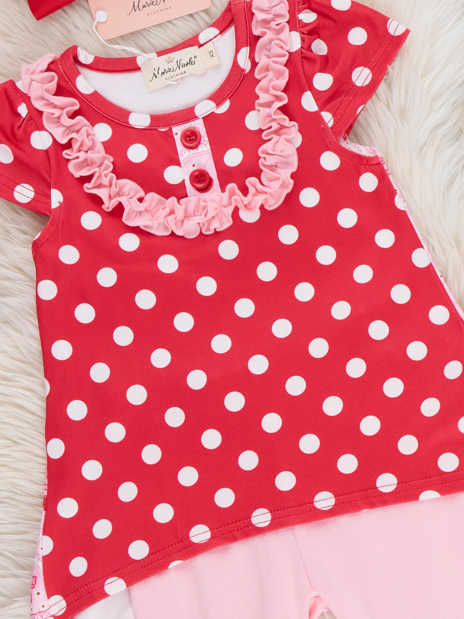 Polka Dot Cherries Hi-Low Top Outfit - Image 4