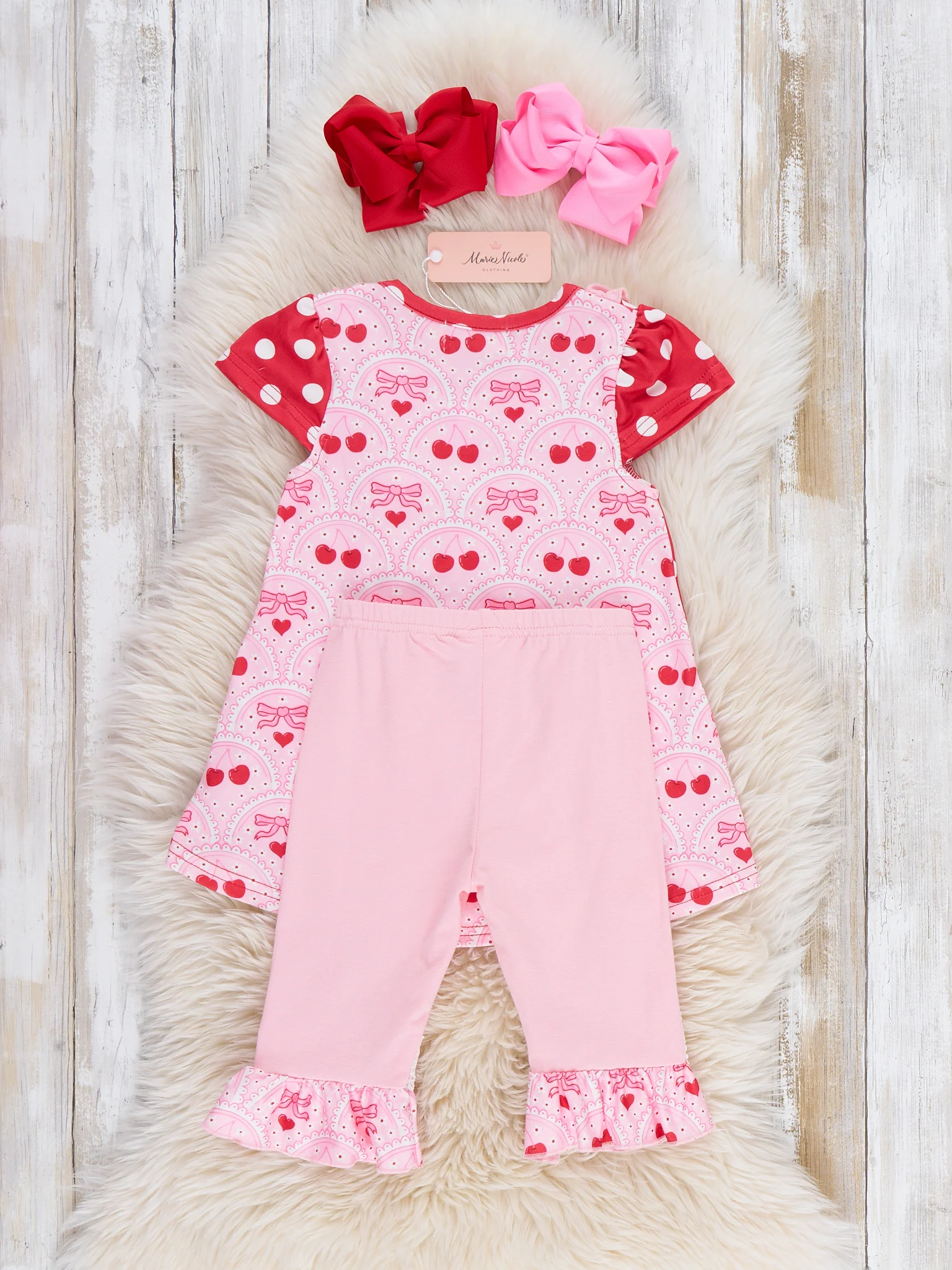 Polka Dot Cherries Hi-Low Top Outfit - Image 6