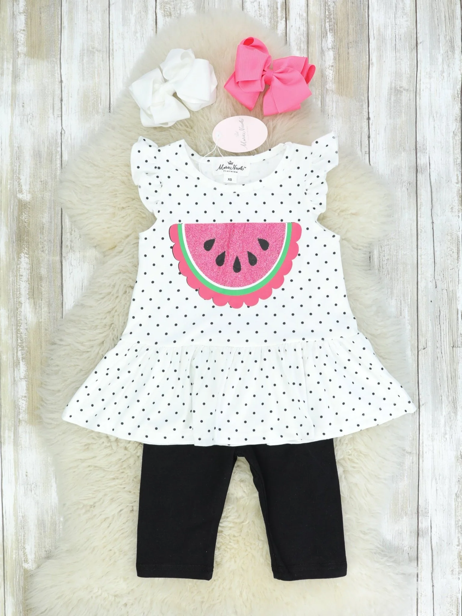 Polka Dotted Watermelon Capris Outfit