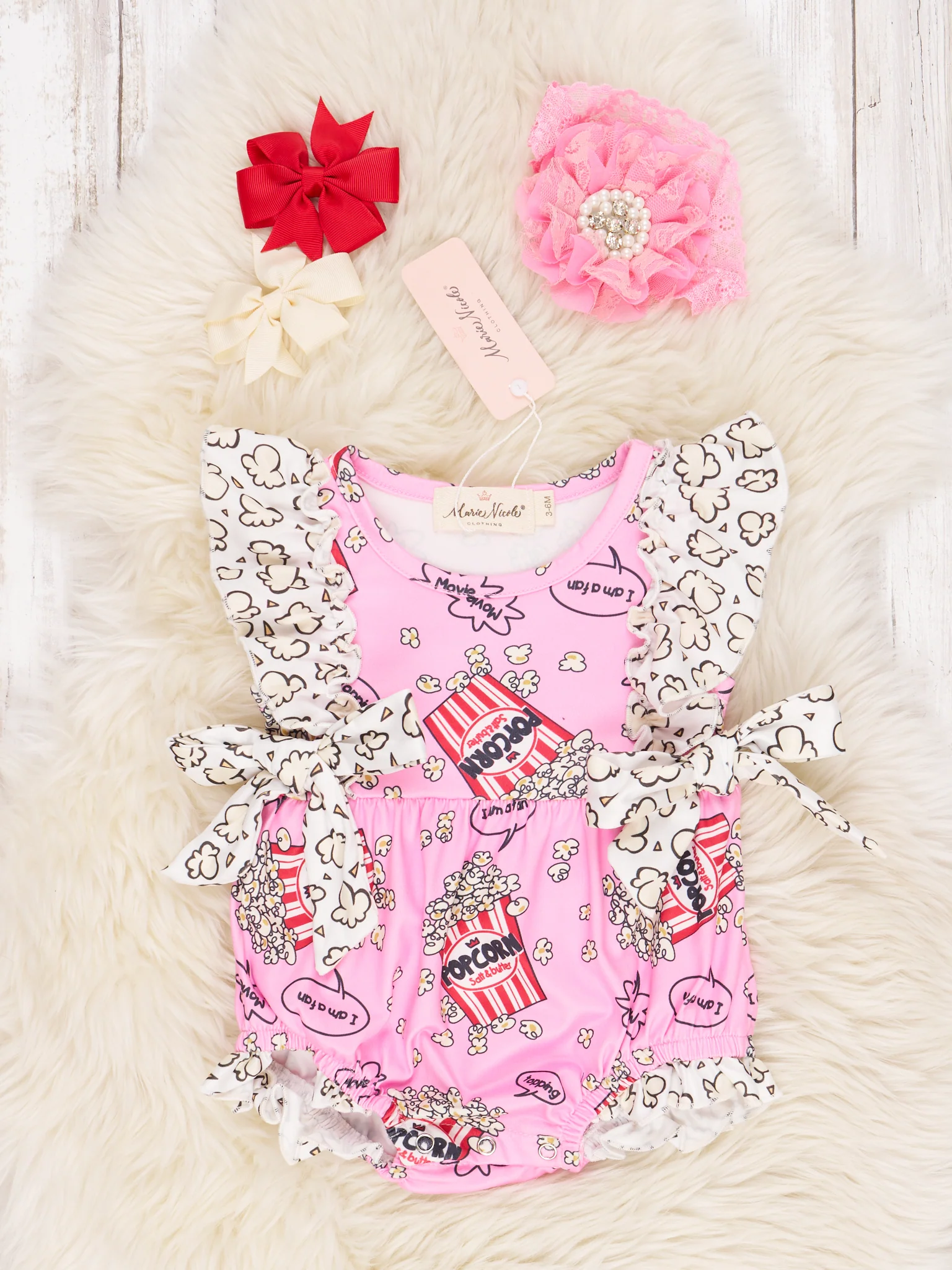 Popcorn Bucket Ruffle Romper