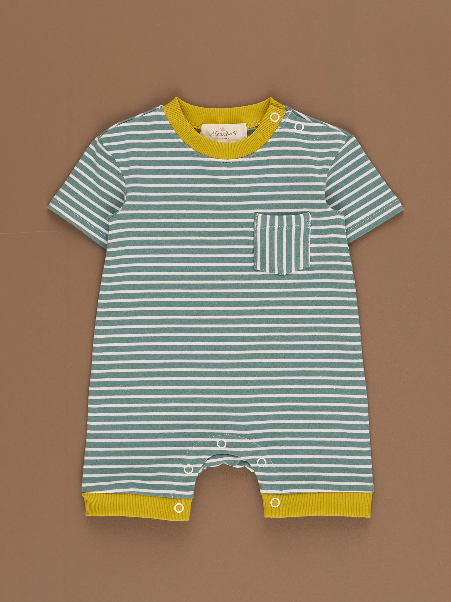 Poppy Sunshine Striped Pocket Romper - Image 2
