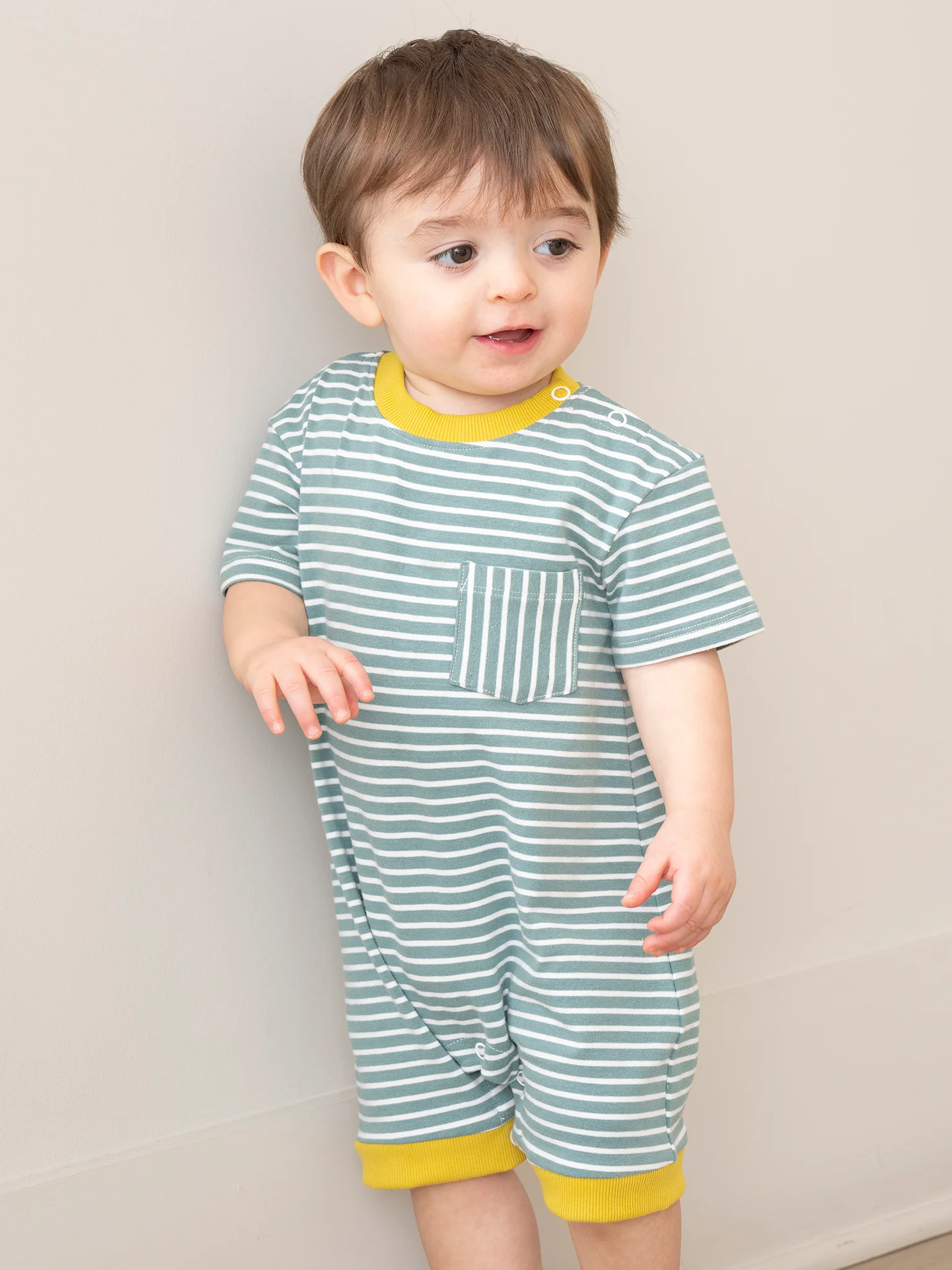 Poppy Sunshine Striped Pocket Romper - Image 5