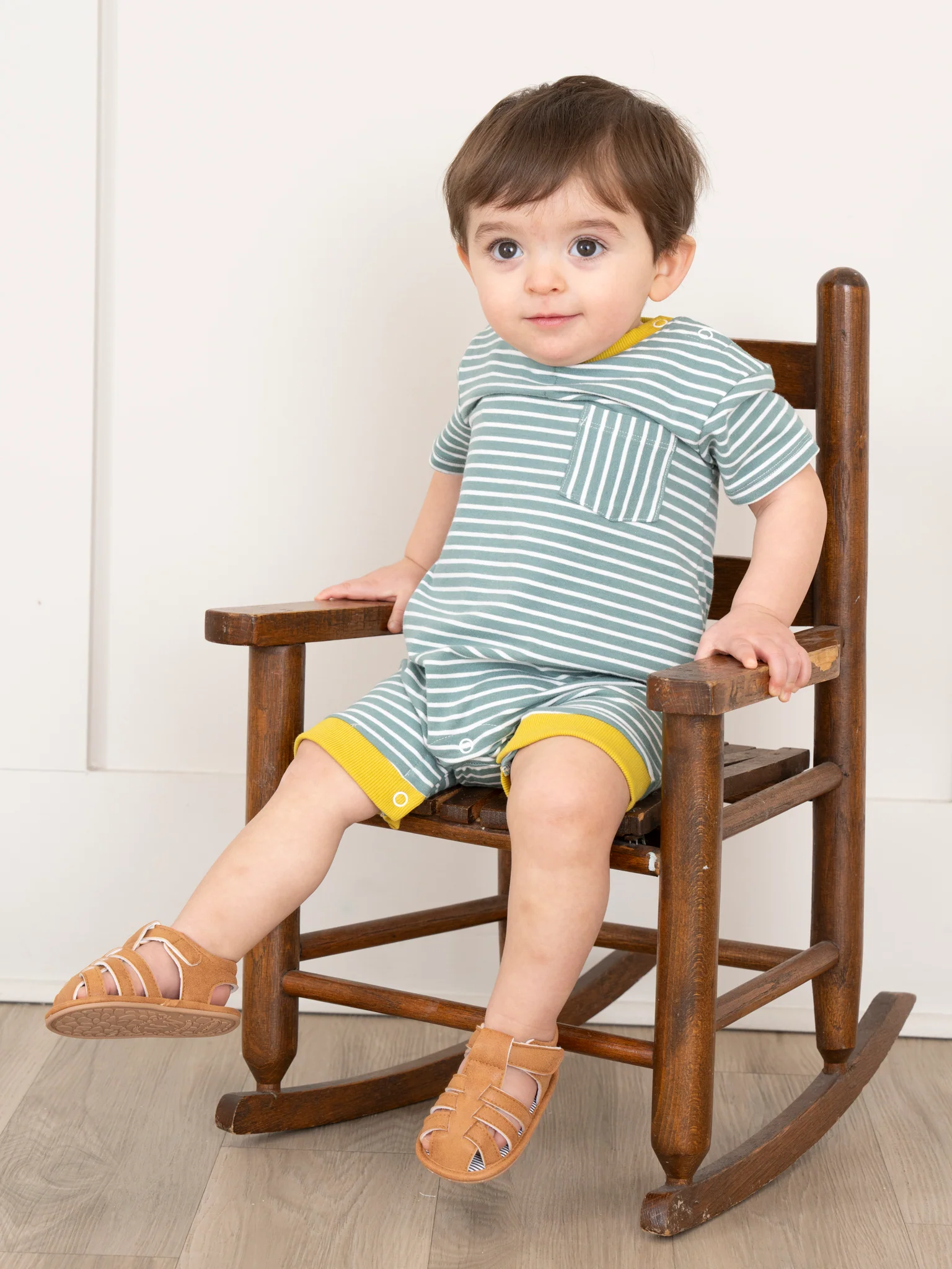 Poppy Sunshine Striped Pocket Romper - Image 7