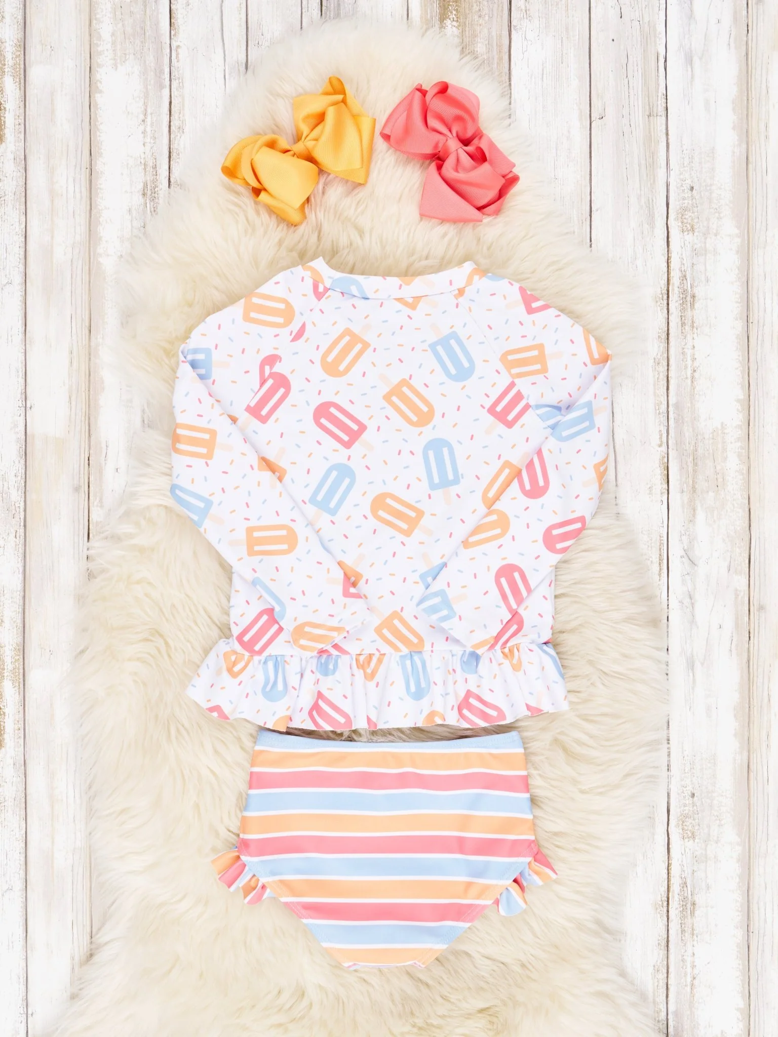 Popsicle Rash Guard Ruffle Swimsuit - Image 2