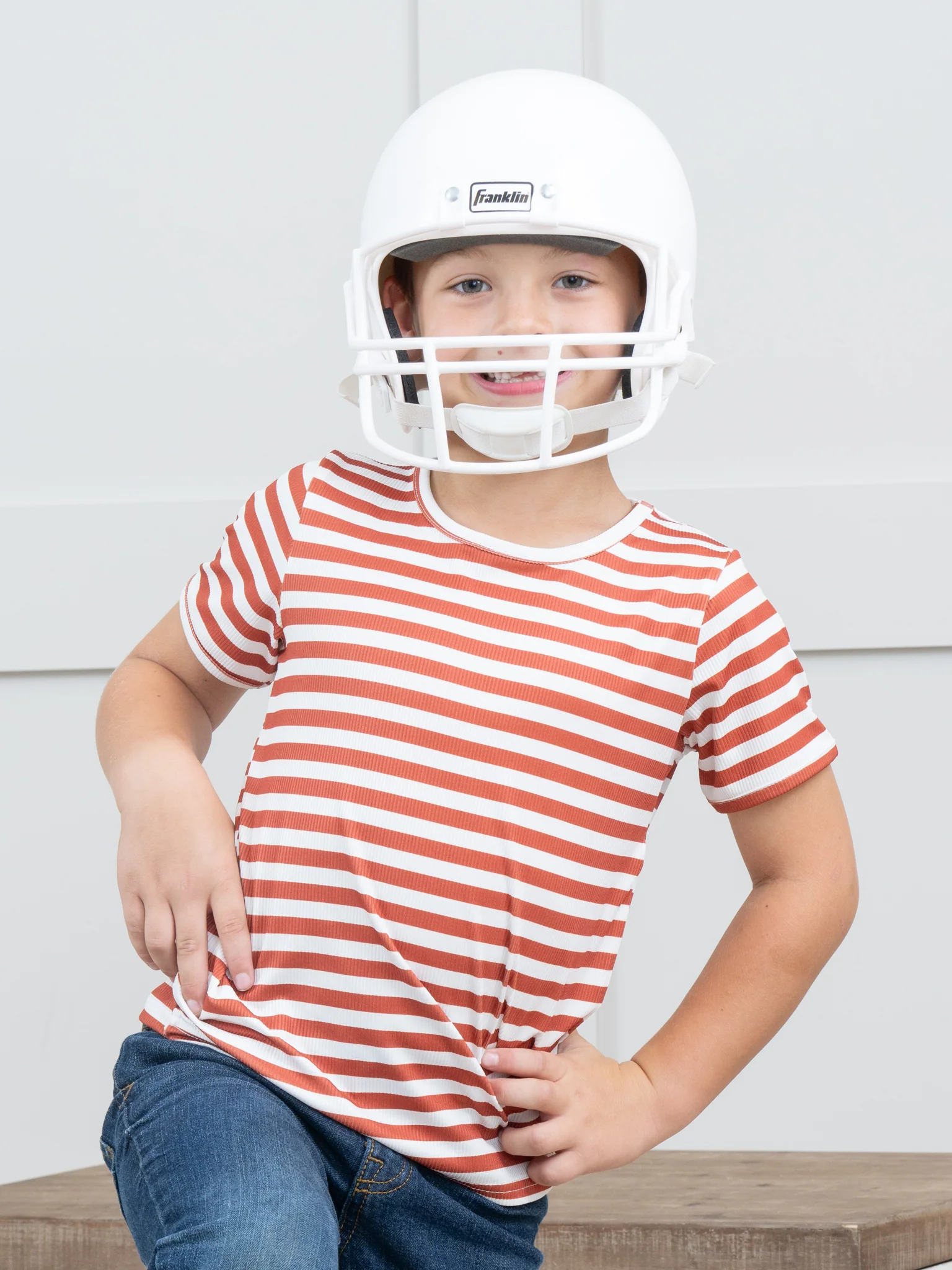 Pre-Teen Burnt Orange Striped Shirt - Image 3
