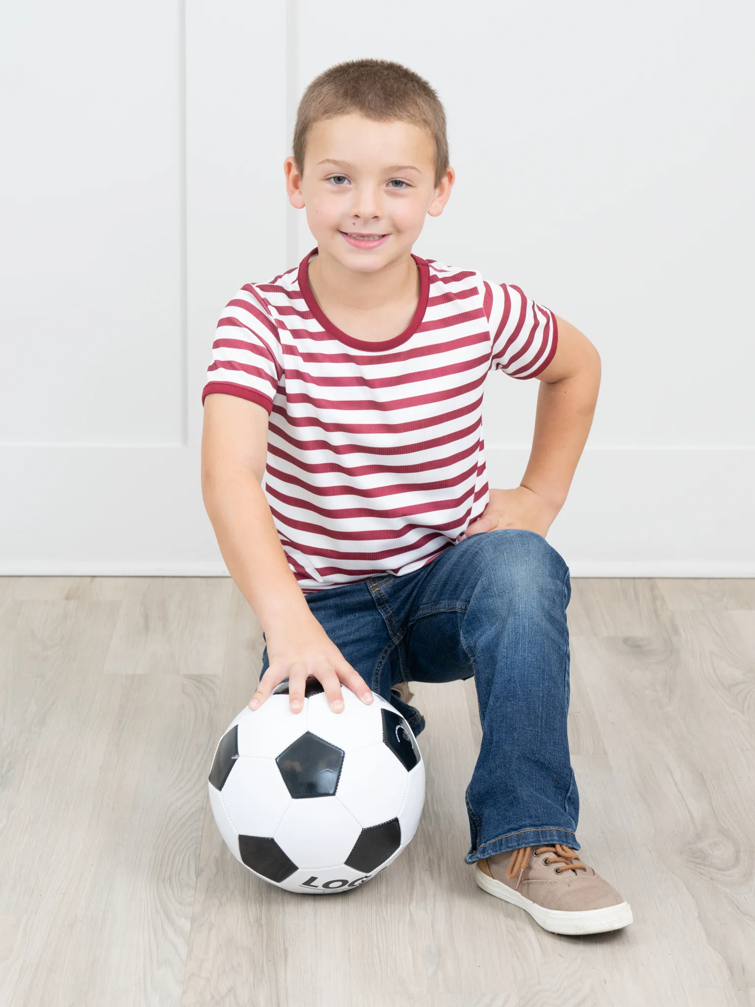 Pre-Teen Maroon & White Striped Shirt - Image 3