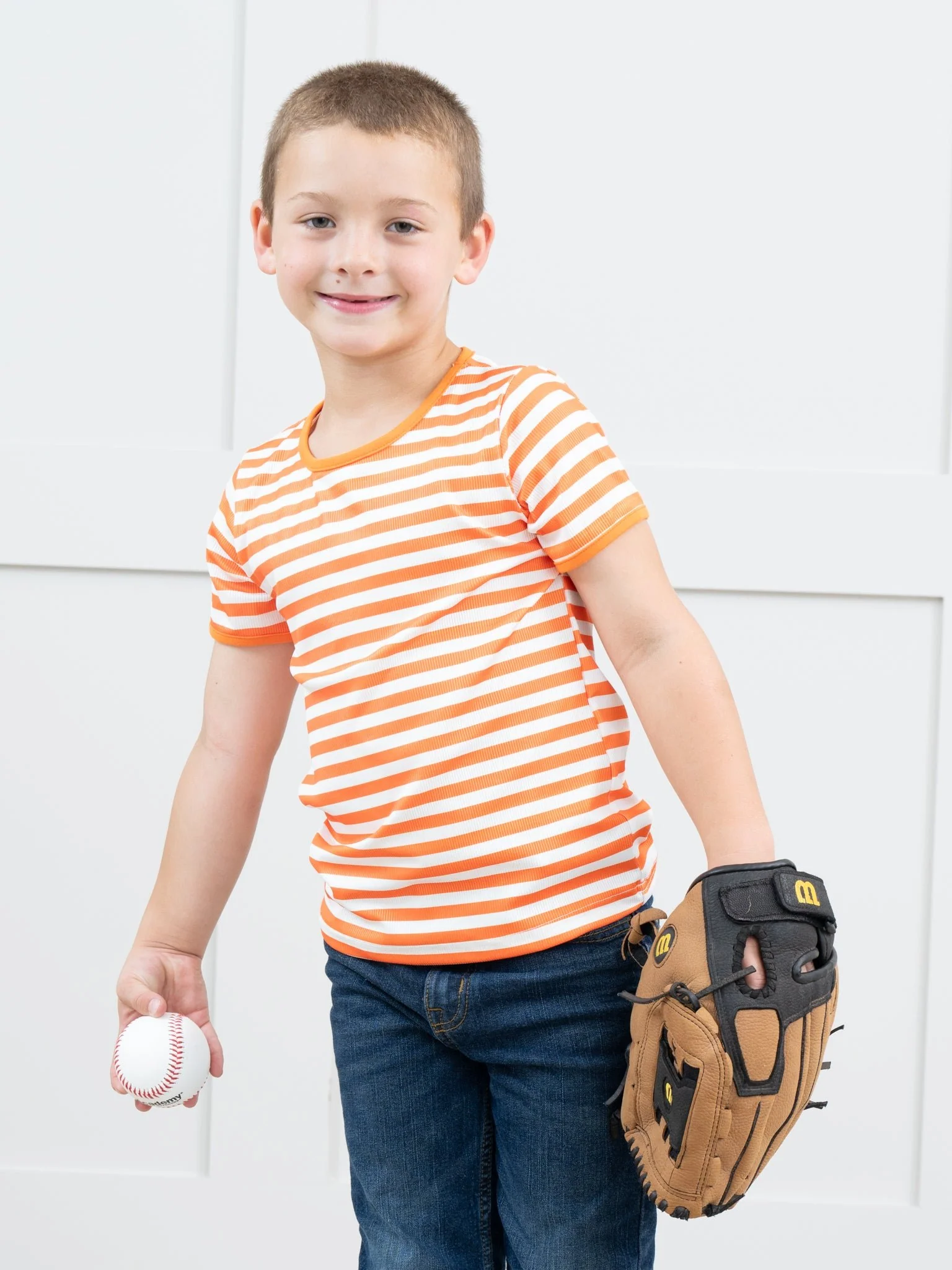Pre-Teen Orange & White Striped Shirt - Image 2