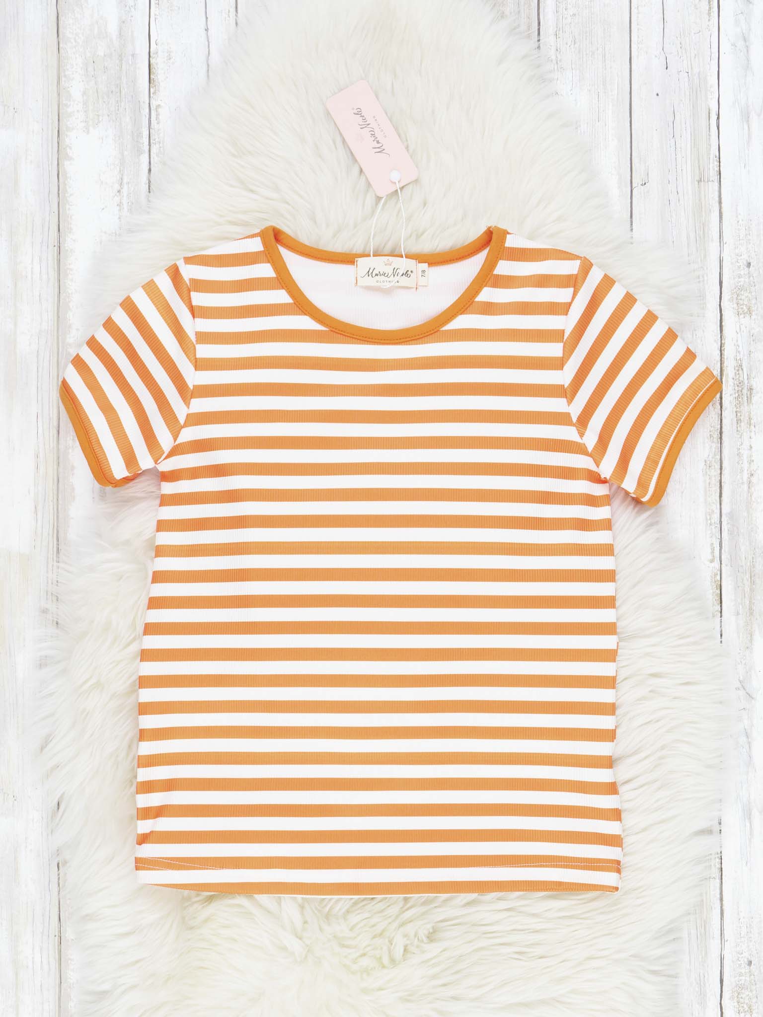 Pre-Teen Orange & White Striped Shirt - Image 3