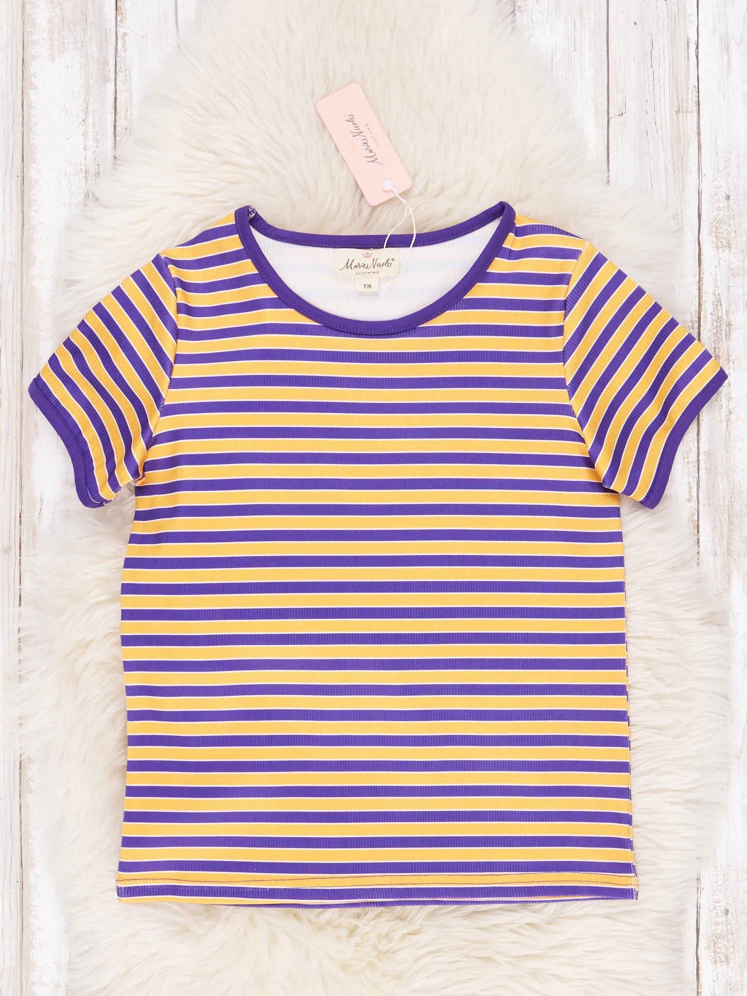 Pre-Teen Purple & Gold Striped Shirt - Image 2