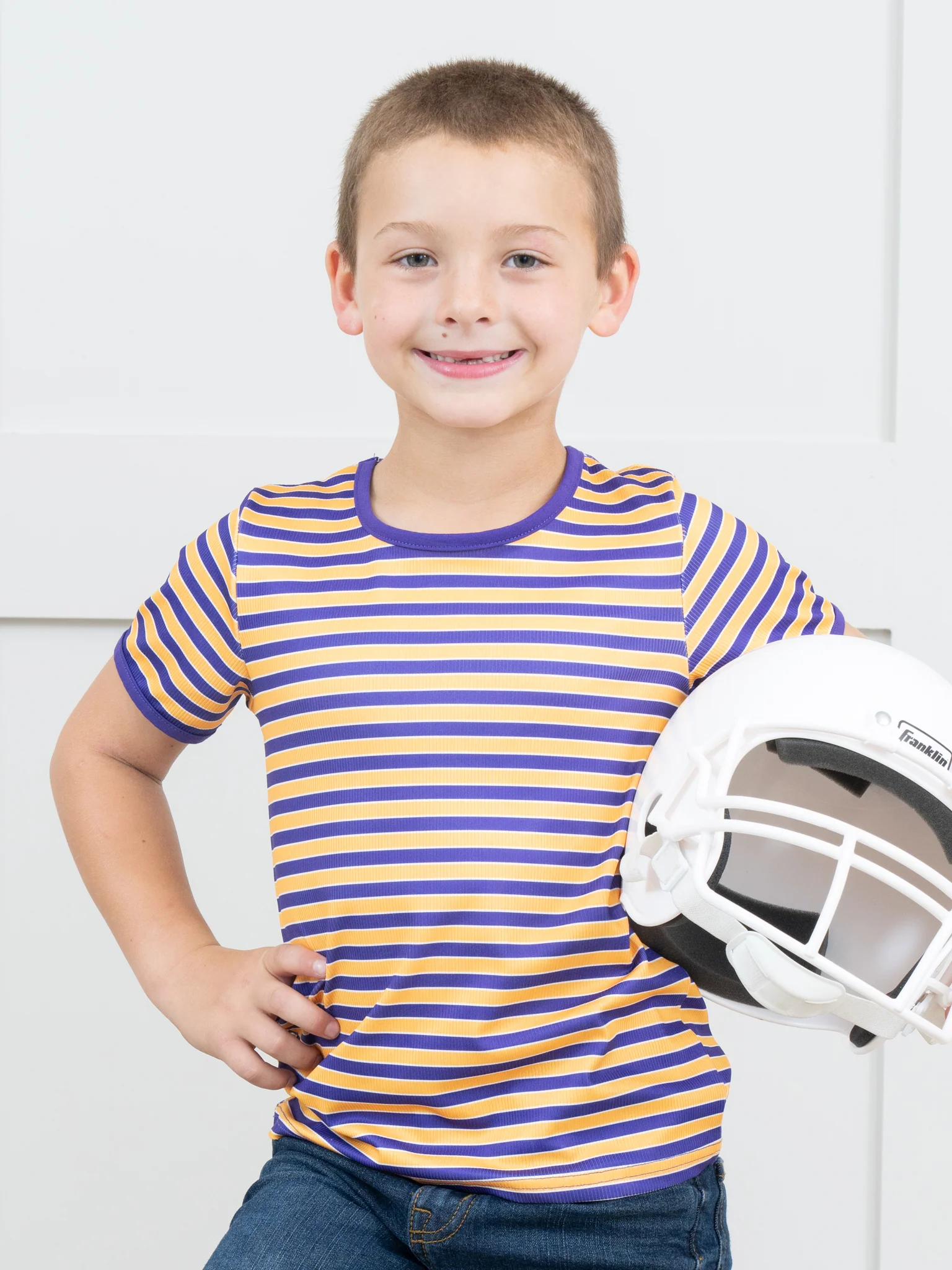 Pre-Teen Purple & Gold Striped Shirt - Image 3