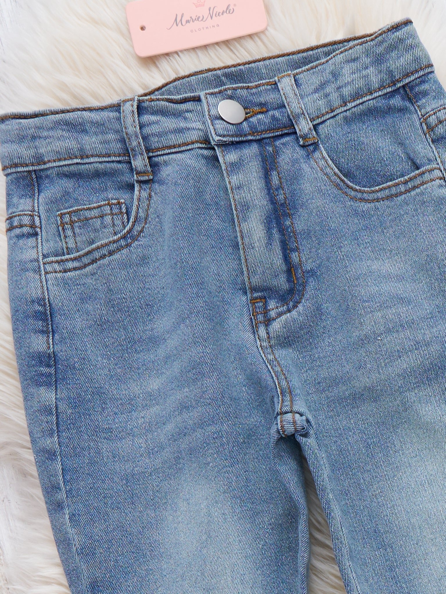 Pre-Teen Retro Days Bell Bottom Denim Jeans - Image 2