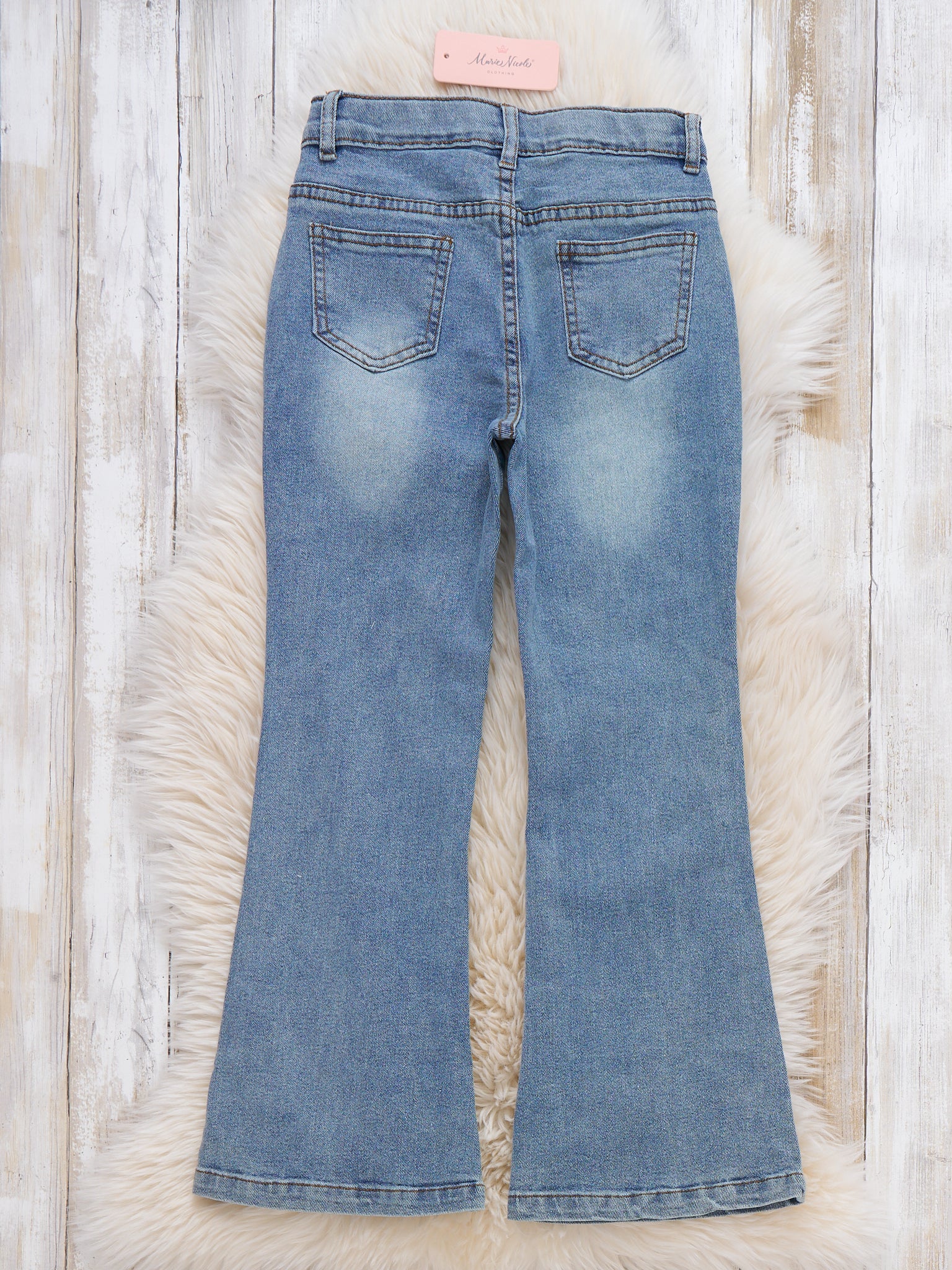 Pre-Teen Retro Days Bell Bottom Denim Jeans - Image 3