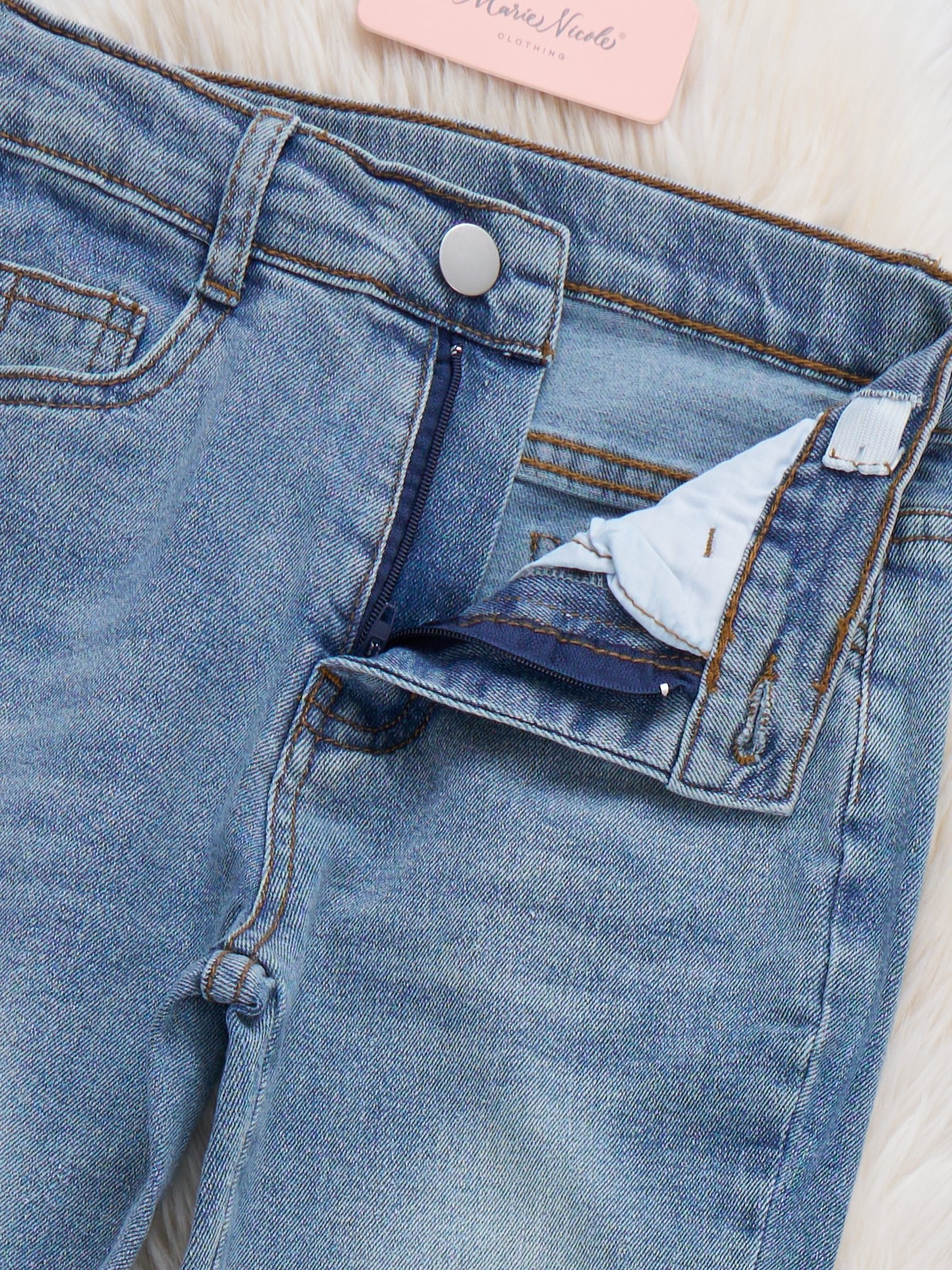 Pre-Teen Retro Days Bell Bottom Denim Jeans - Image 4