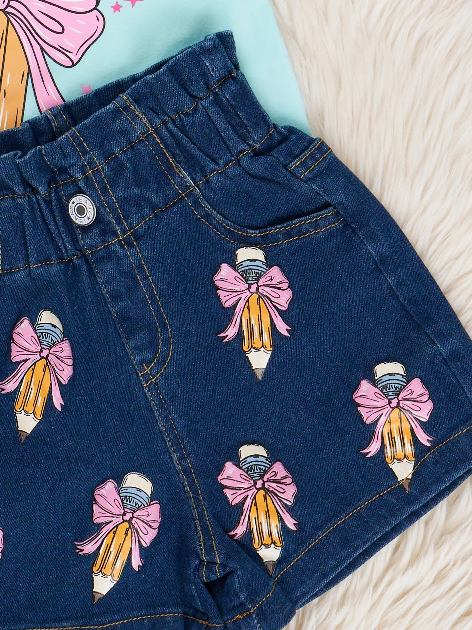 Pretty Bows Pencils Denim Outfit - Image 6