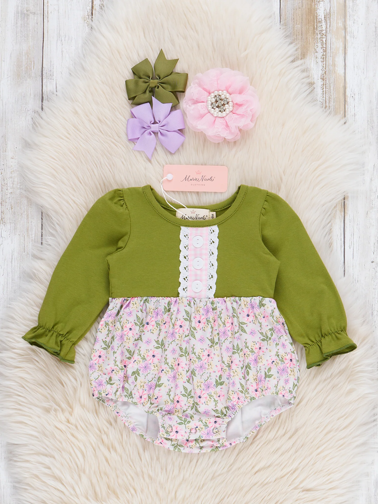 Pretty in Petals Lace Bubble Romper