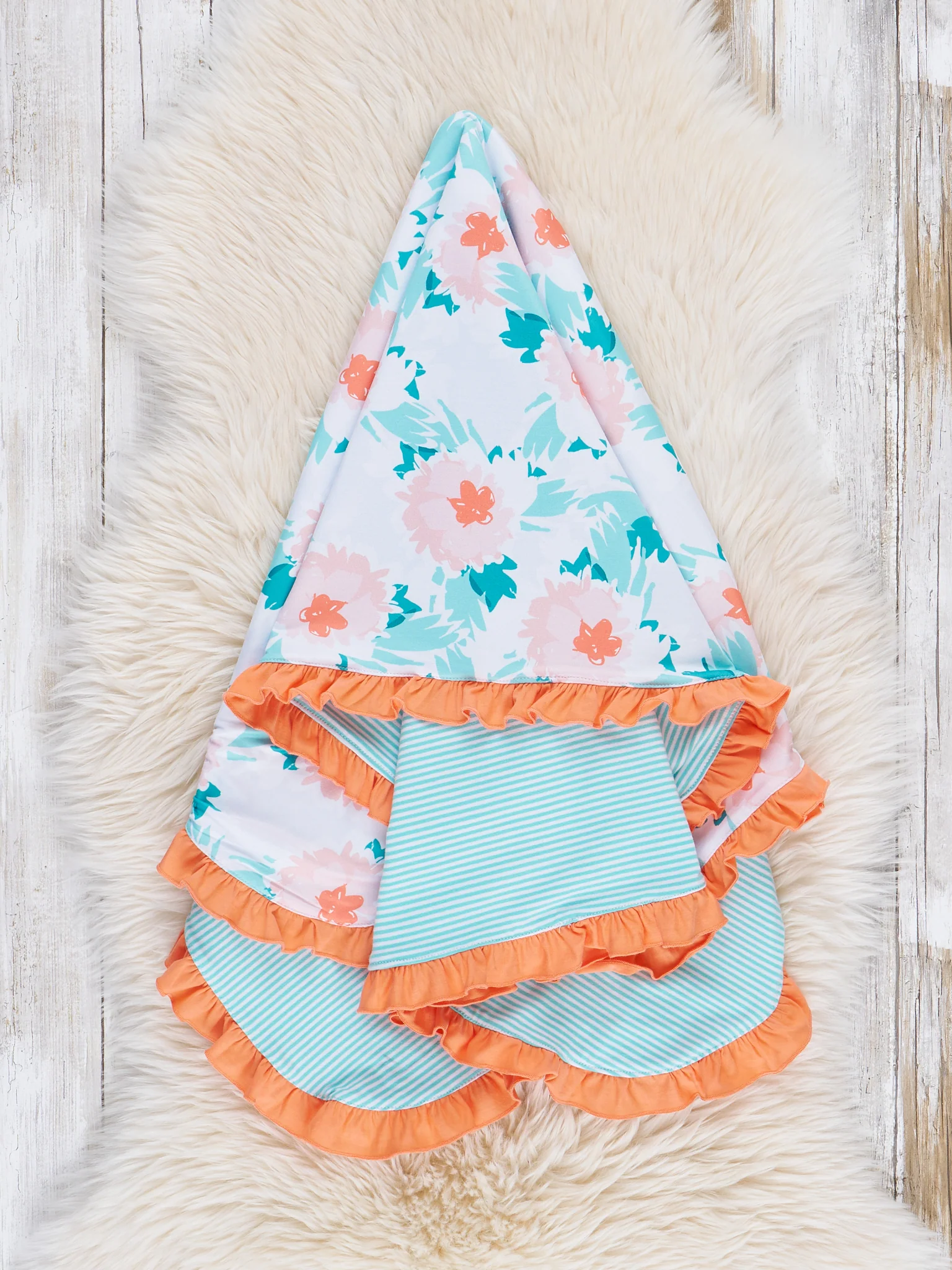 Pretty Petals Ruffle Minky Blanket