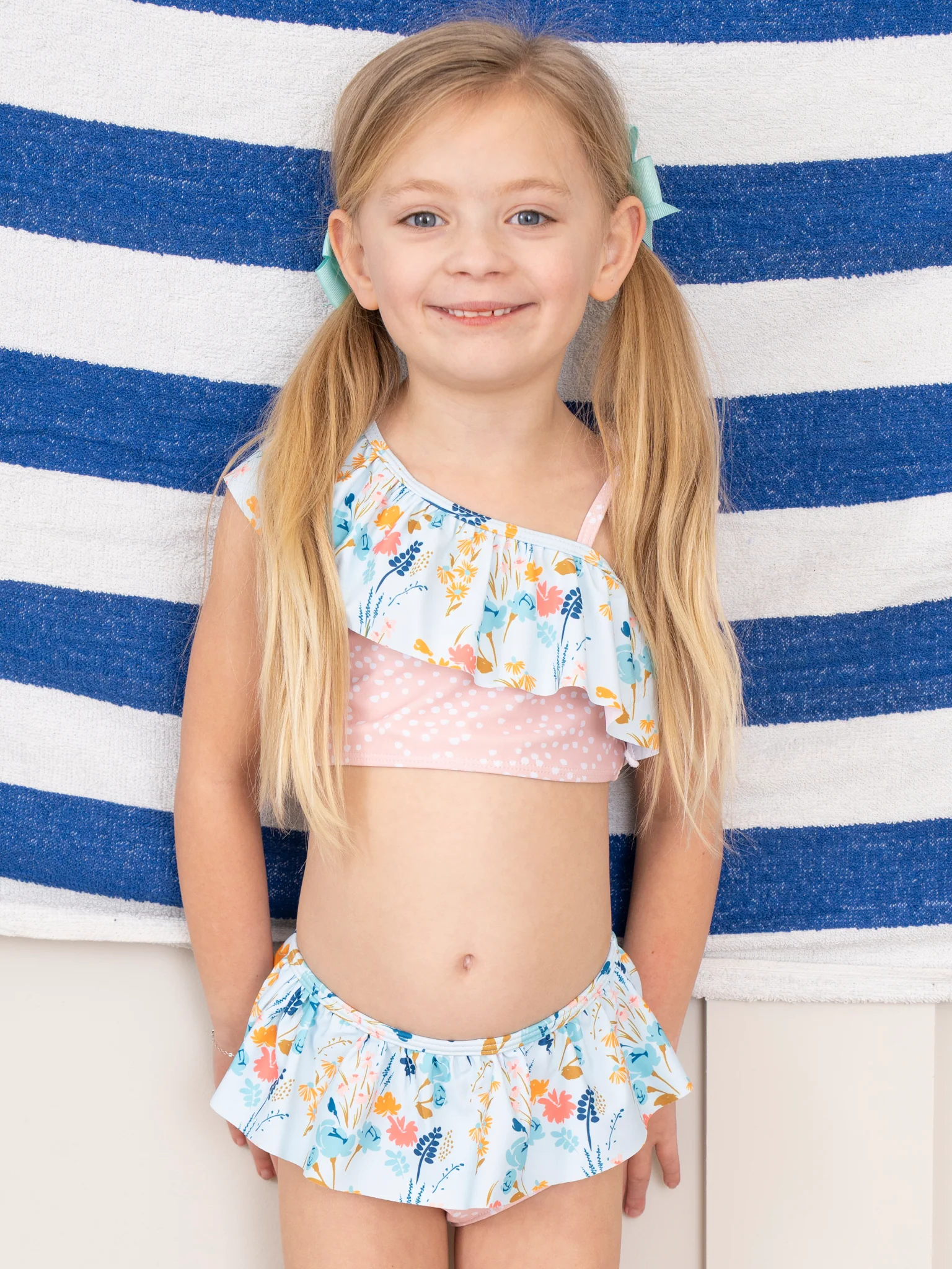 Pretty Poppy Asymmetrical Ruffle Swimsuit