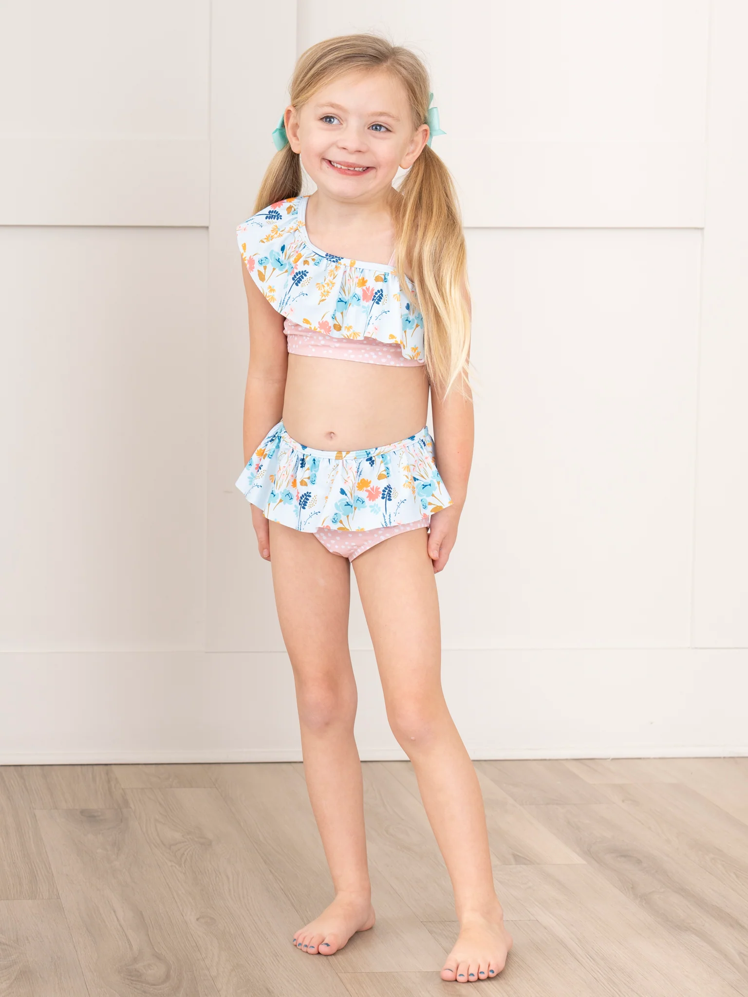 Pretty Poppy Asymmetrical Ruffle Swimsuit - Image 3