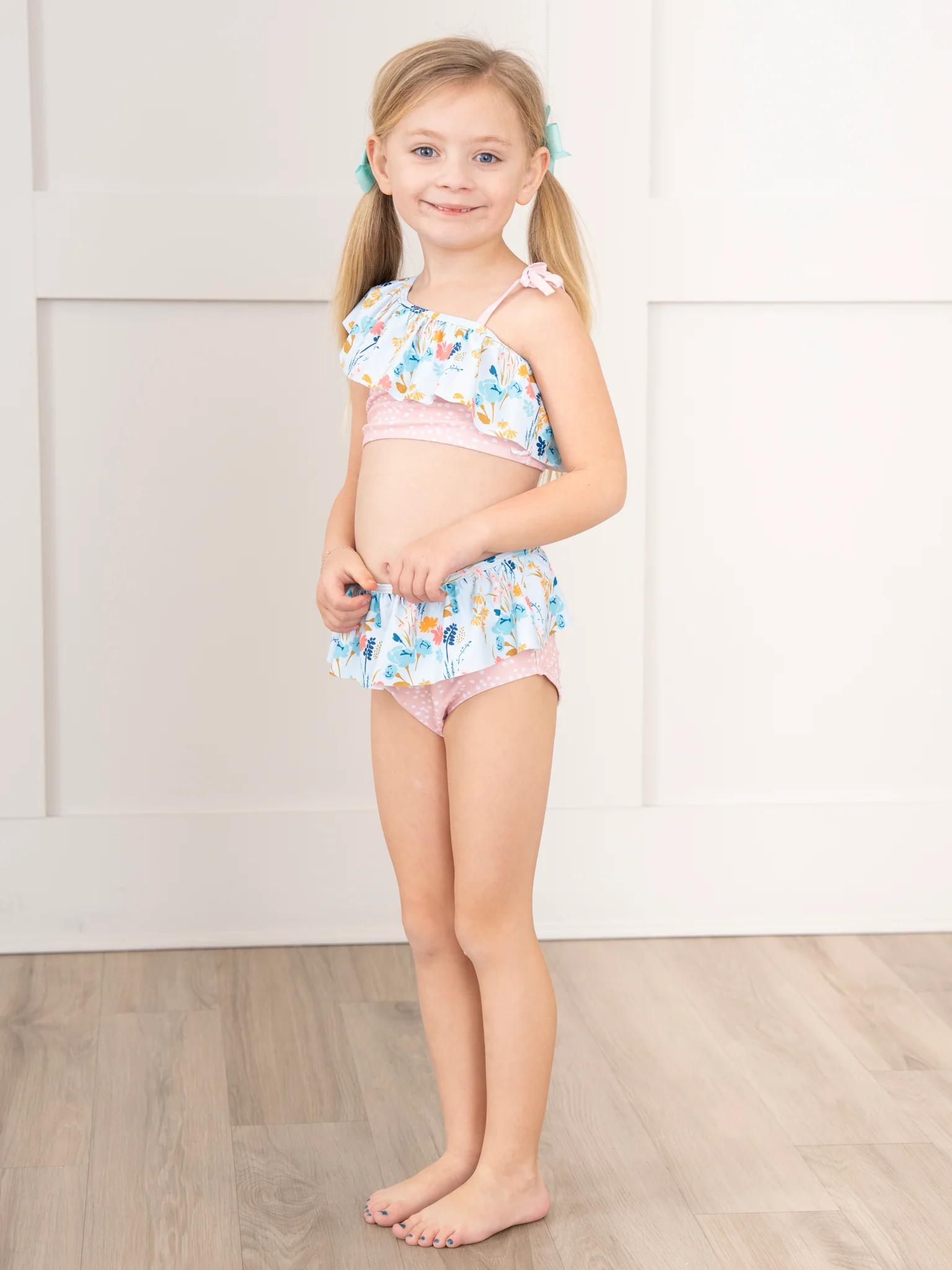 Pretty Poppy Asymmetrical Ruffle Swimsuit - Image 4