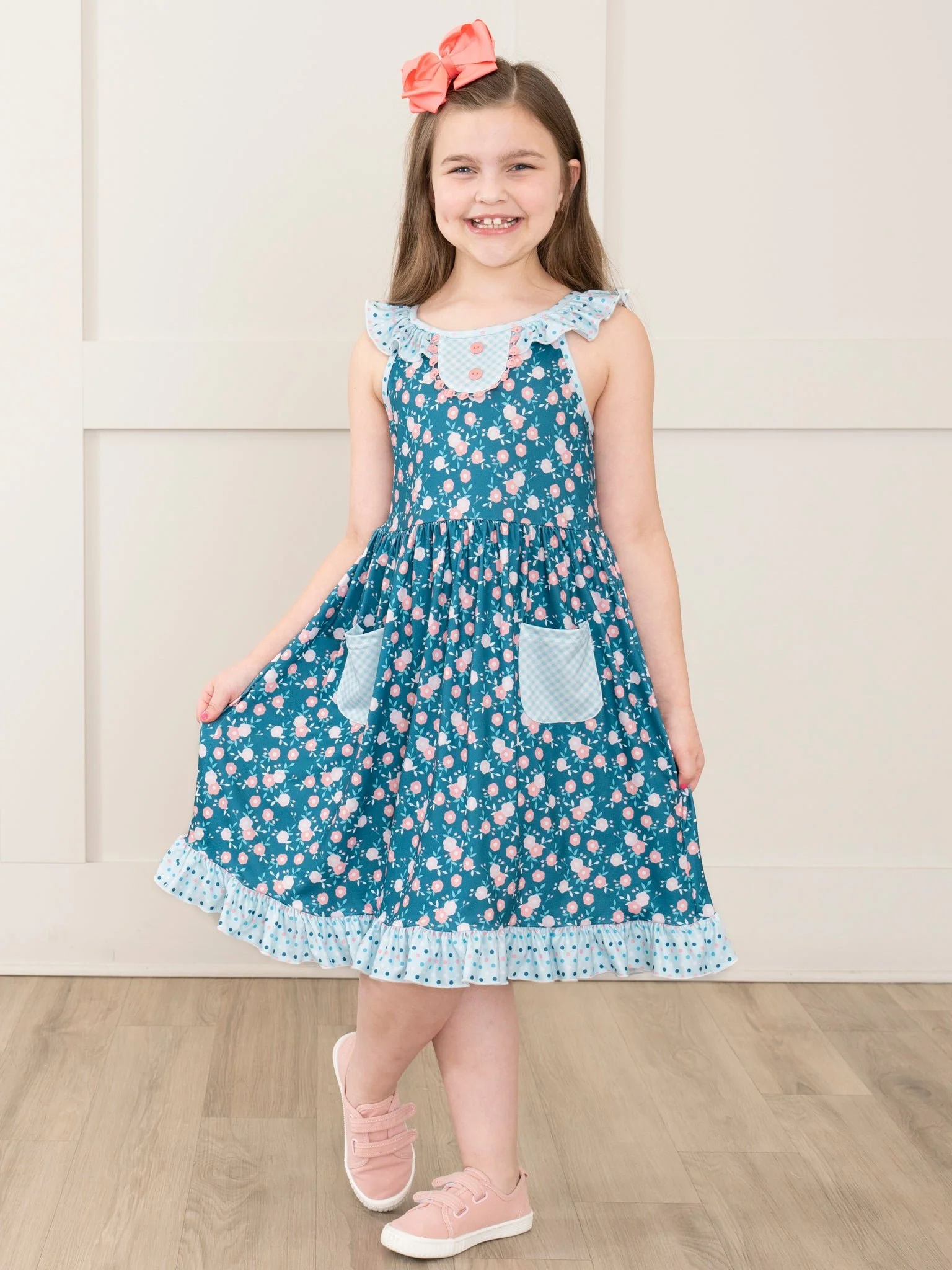 Primrose Floral Ruffle Pocket Tank Dress - Image 4