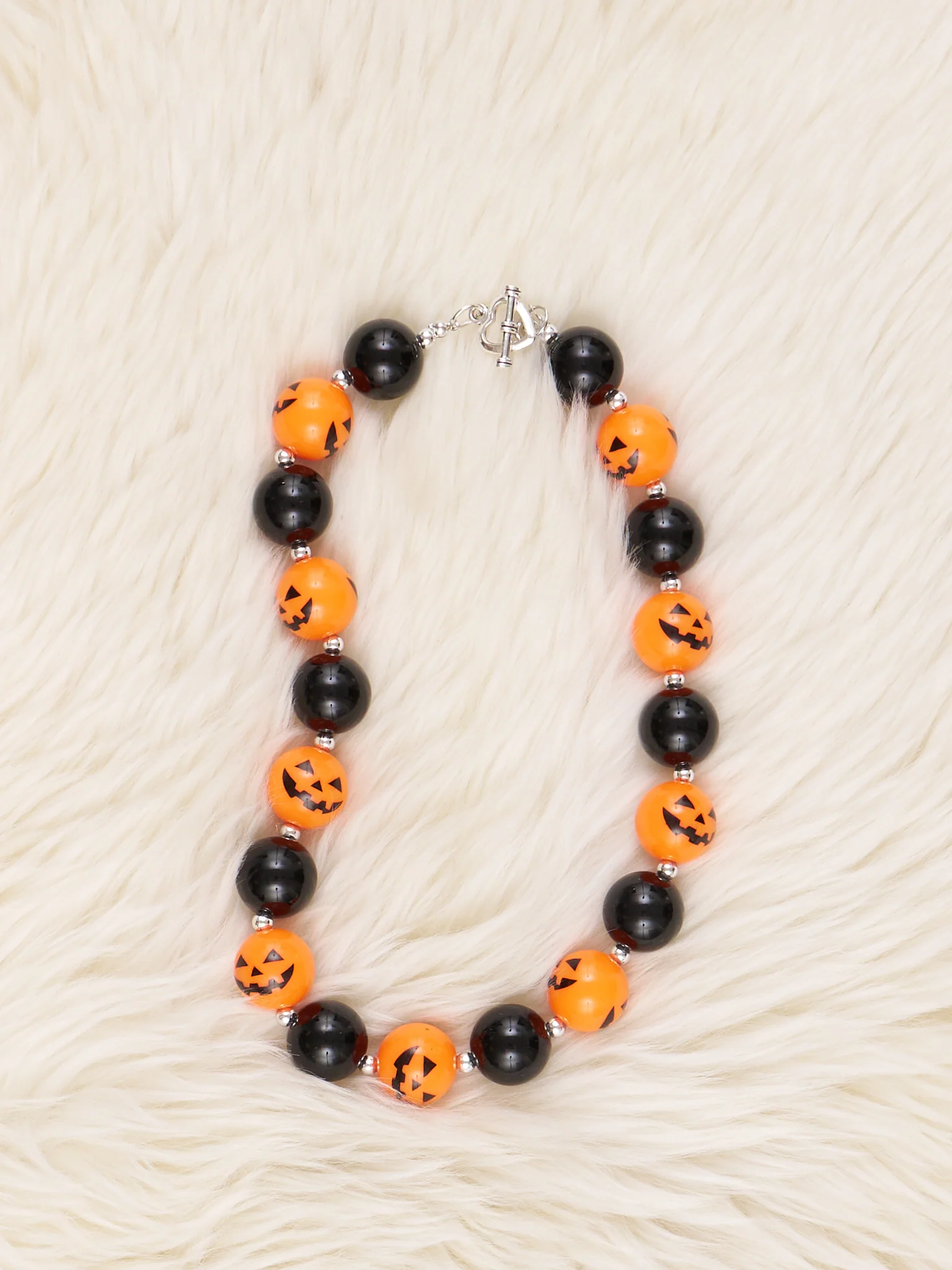 Printed Pumpkins Bubblegum Necklace - Image 3