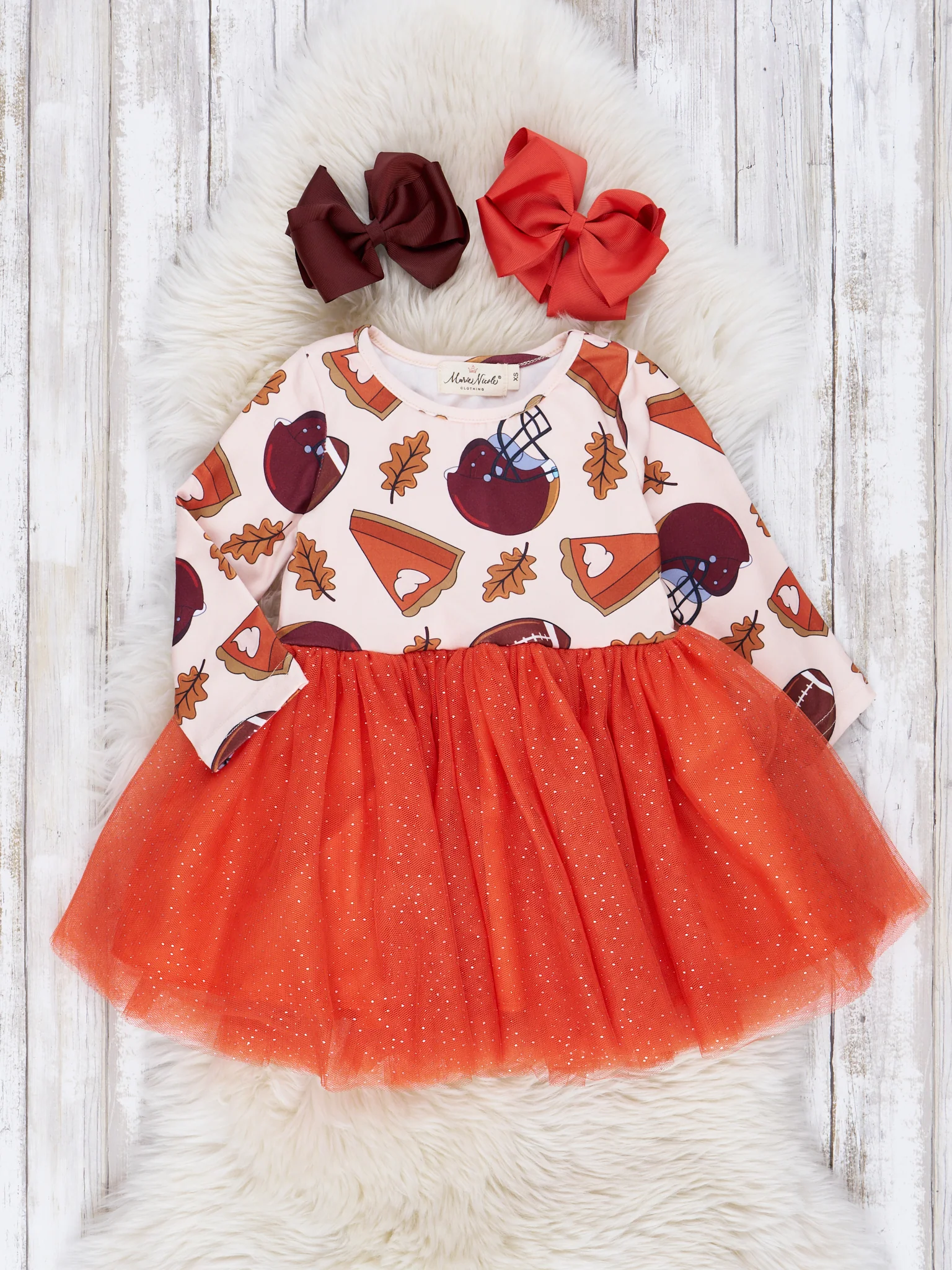 Pumpkin Football Season Tulle Dress