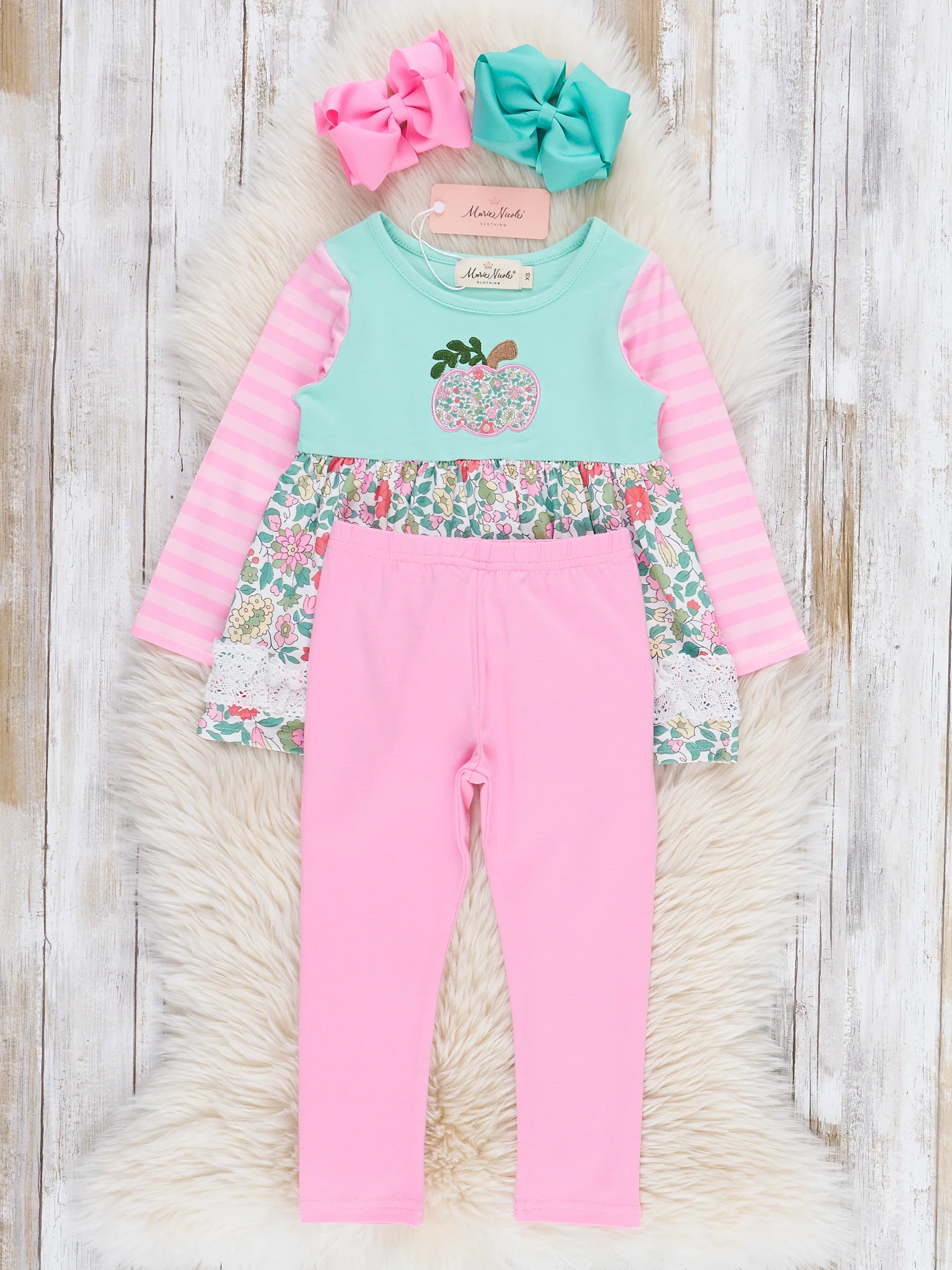 Pumpkin Petal Ruffles Embroidered Outfit - Image 3