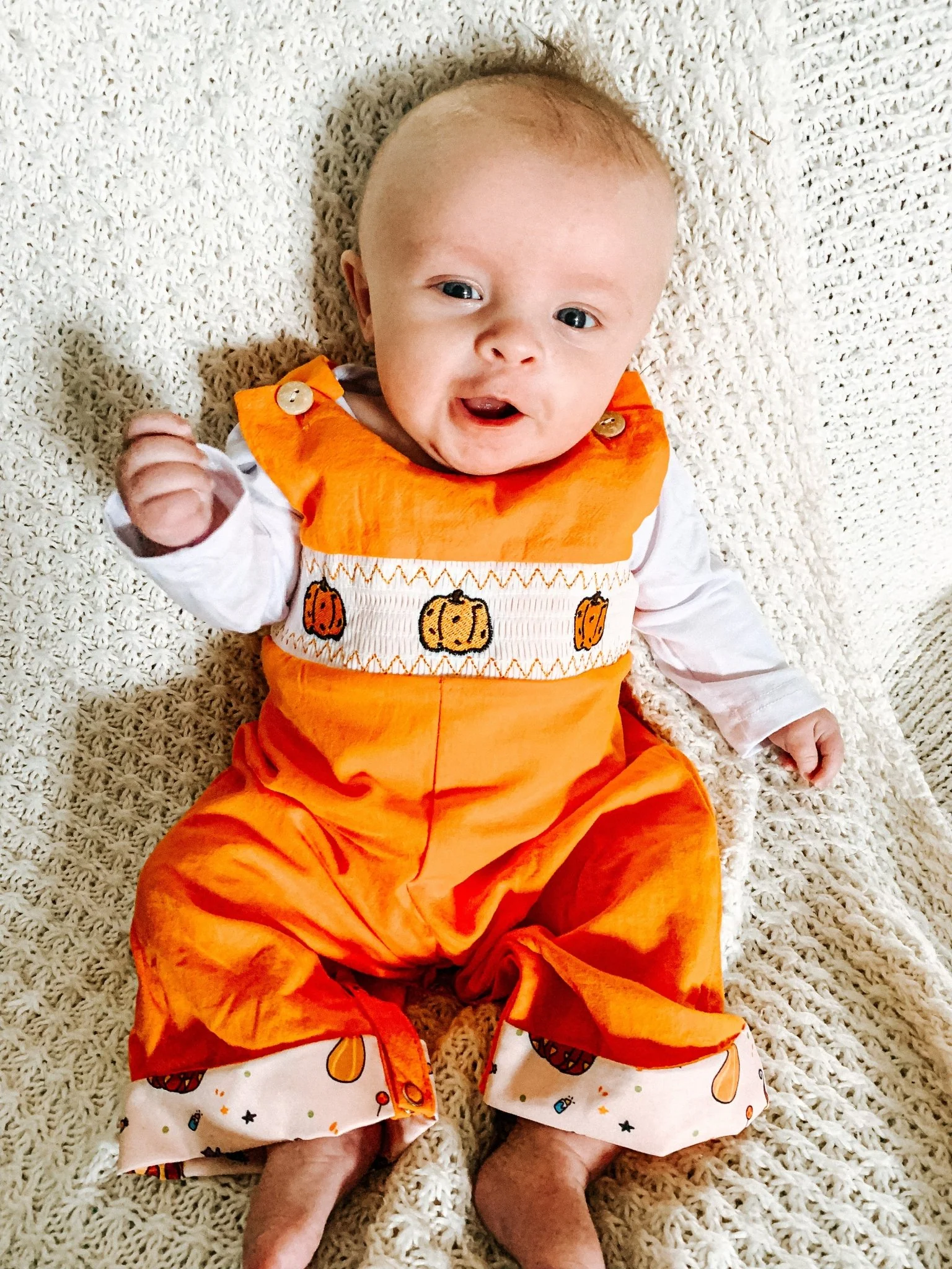 Pumpkin Spice & Spooky Nights Smocked Johnny Outfit - Image 5
