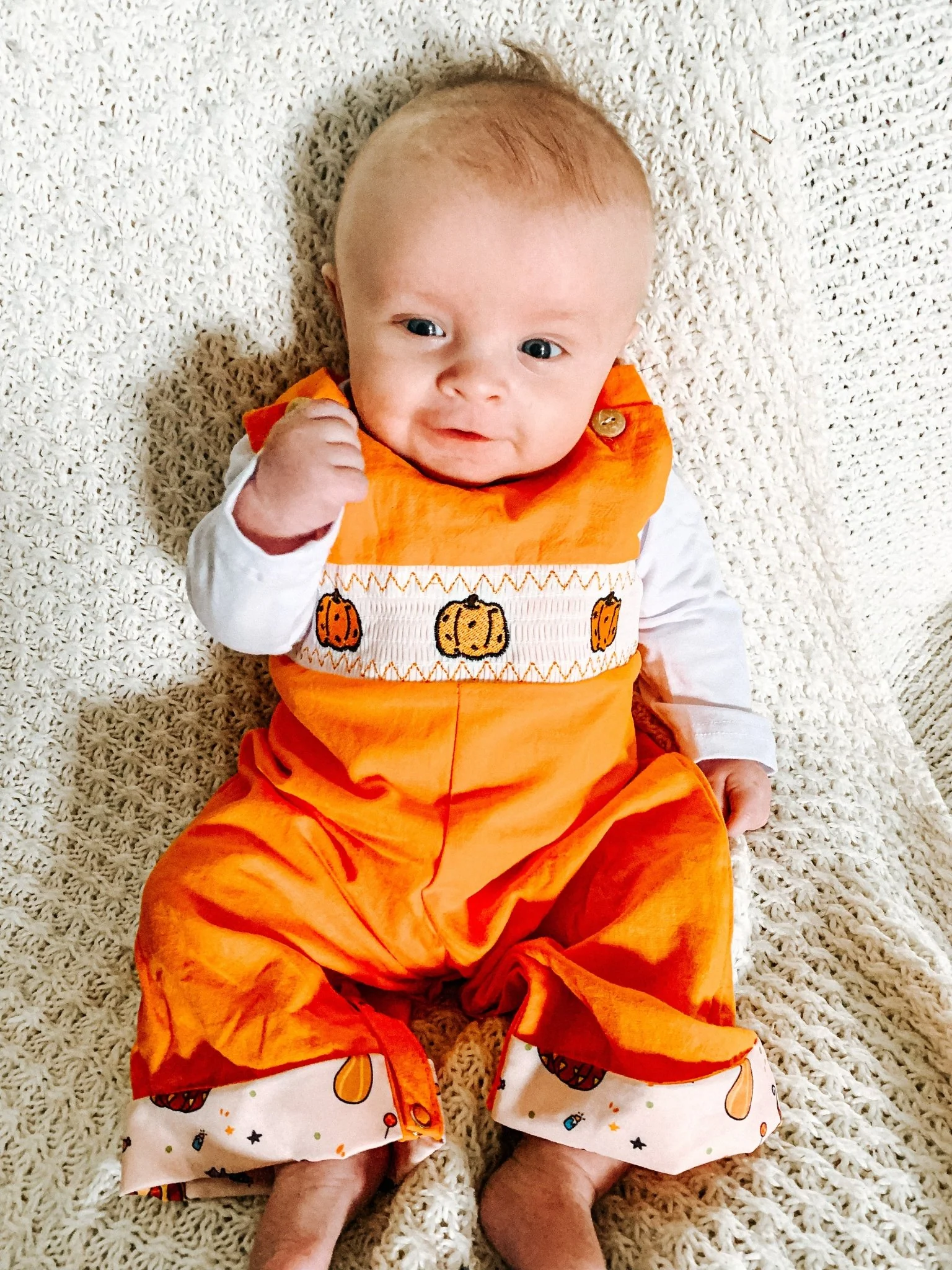 Pumpkin Spice & Spooky Nights Smocked Johnny Outfit - Image 6
