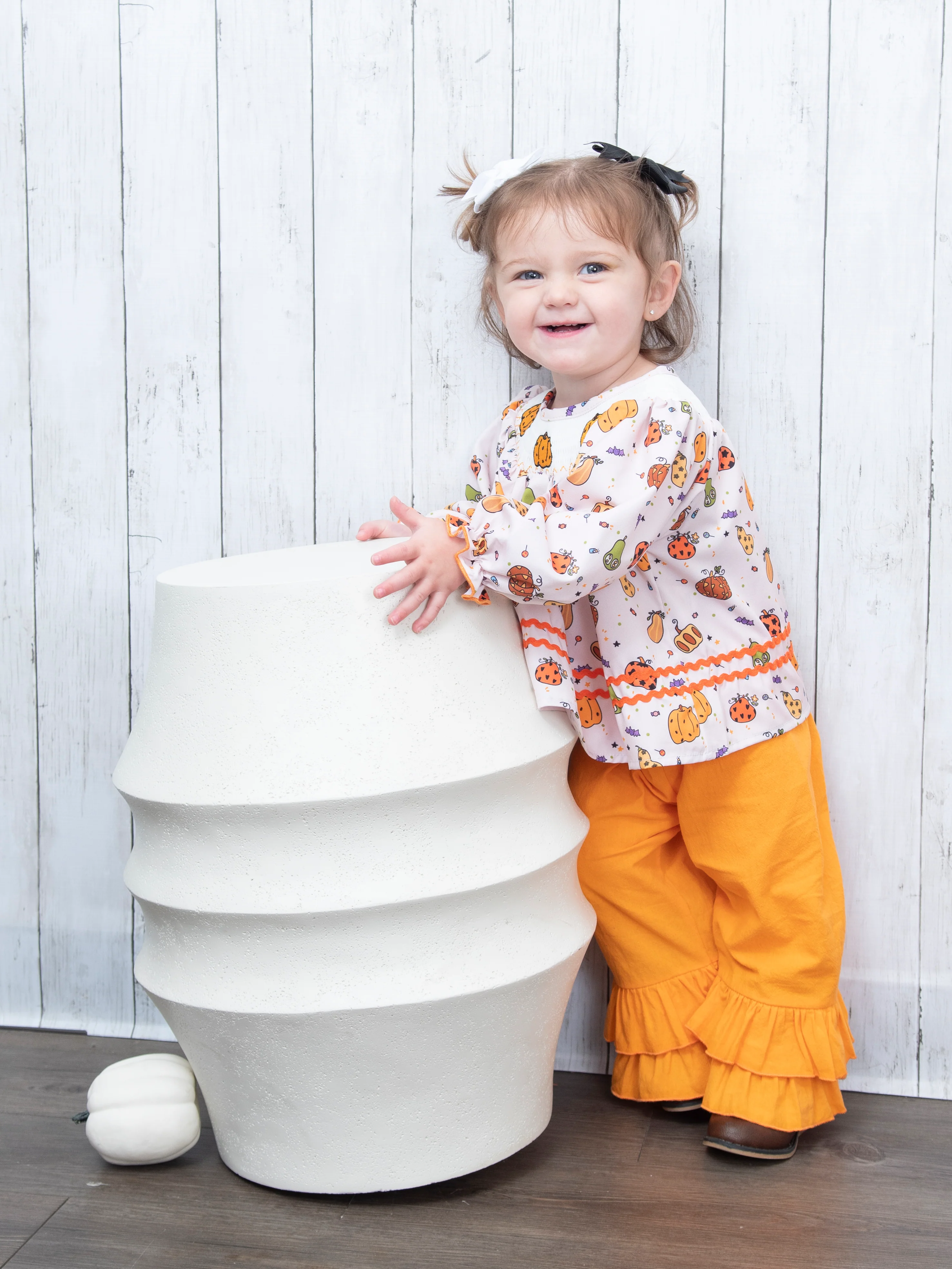 Pumpkin Spice & Spooky Nights Smocked Outfit - Image 4