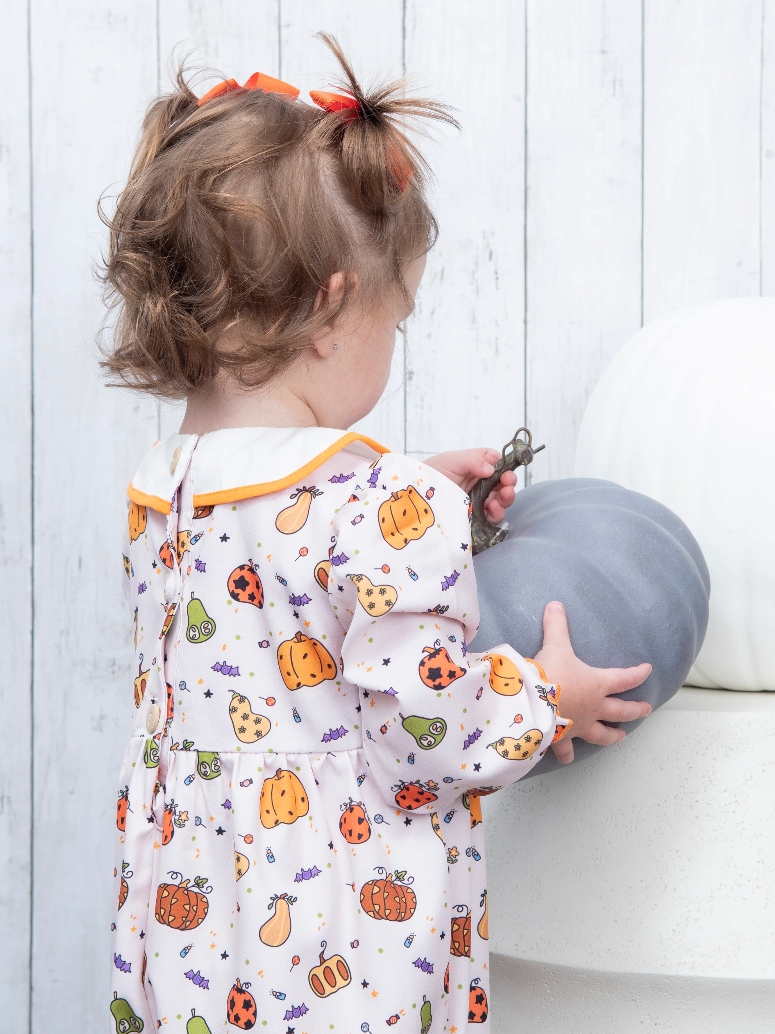 Pumpkin Spice & Spooky Nights Smocked Romper - Image 6