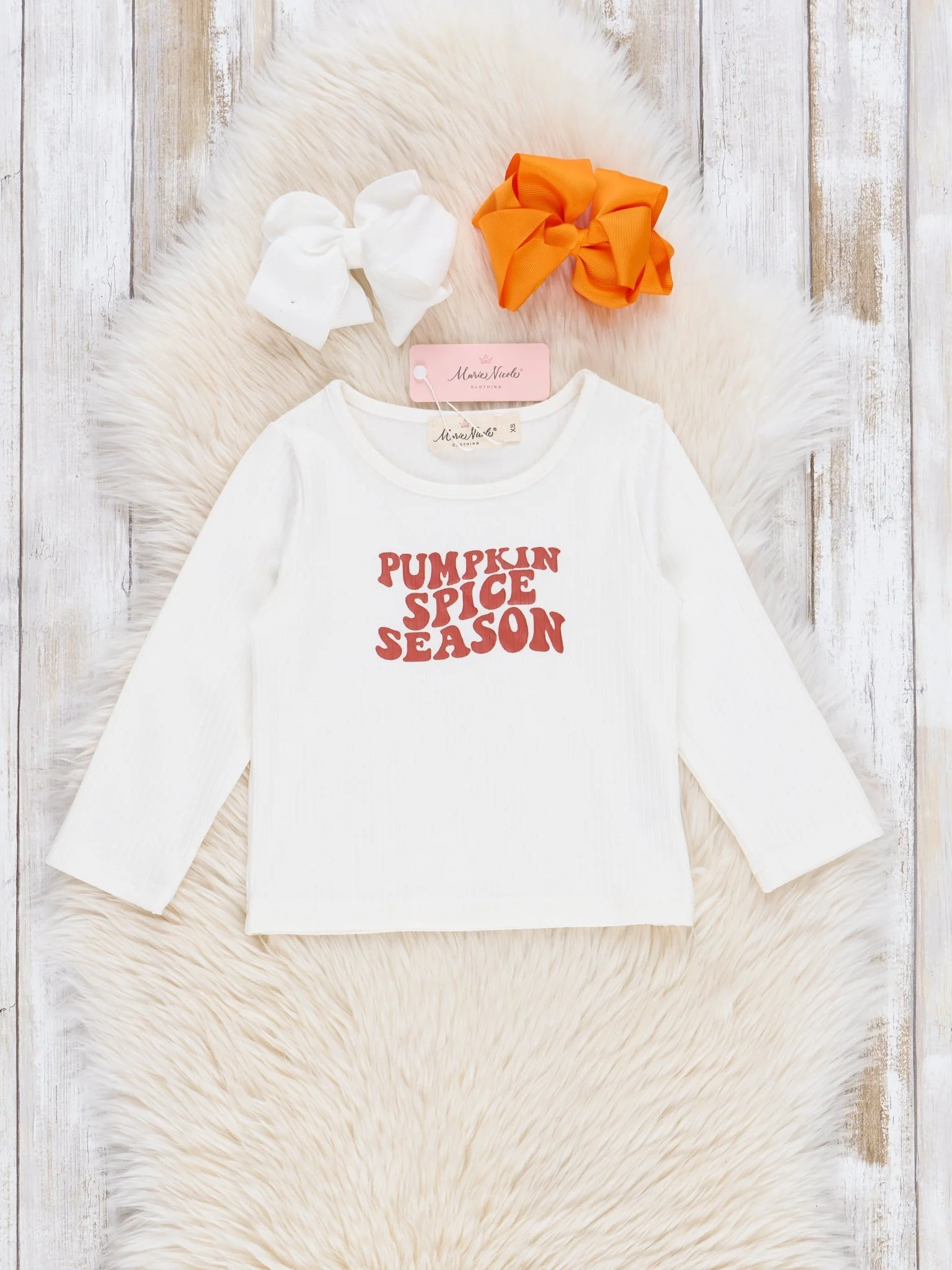 Pumpkin Spice Plaid Flannel Skirtall Set - Image 2