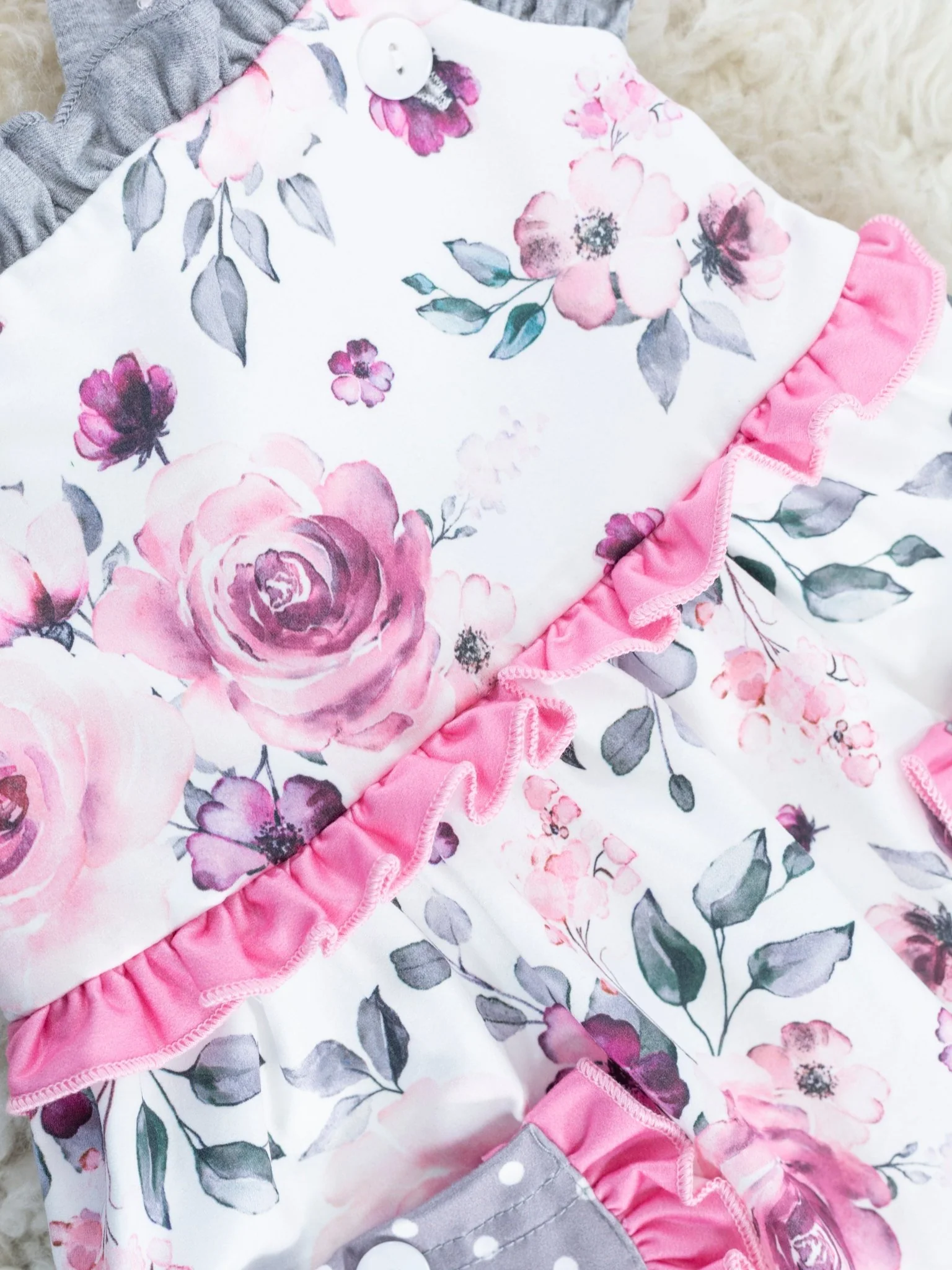 Punch Pink Watercolor Rose Pocket Dress - Image 2