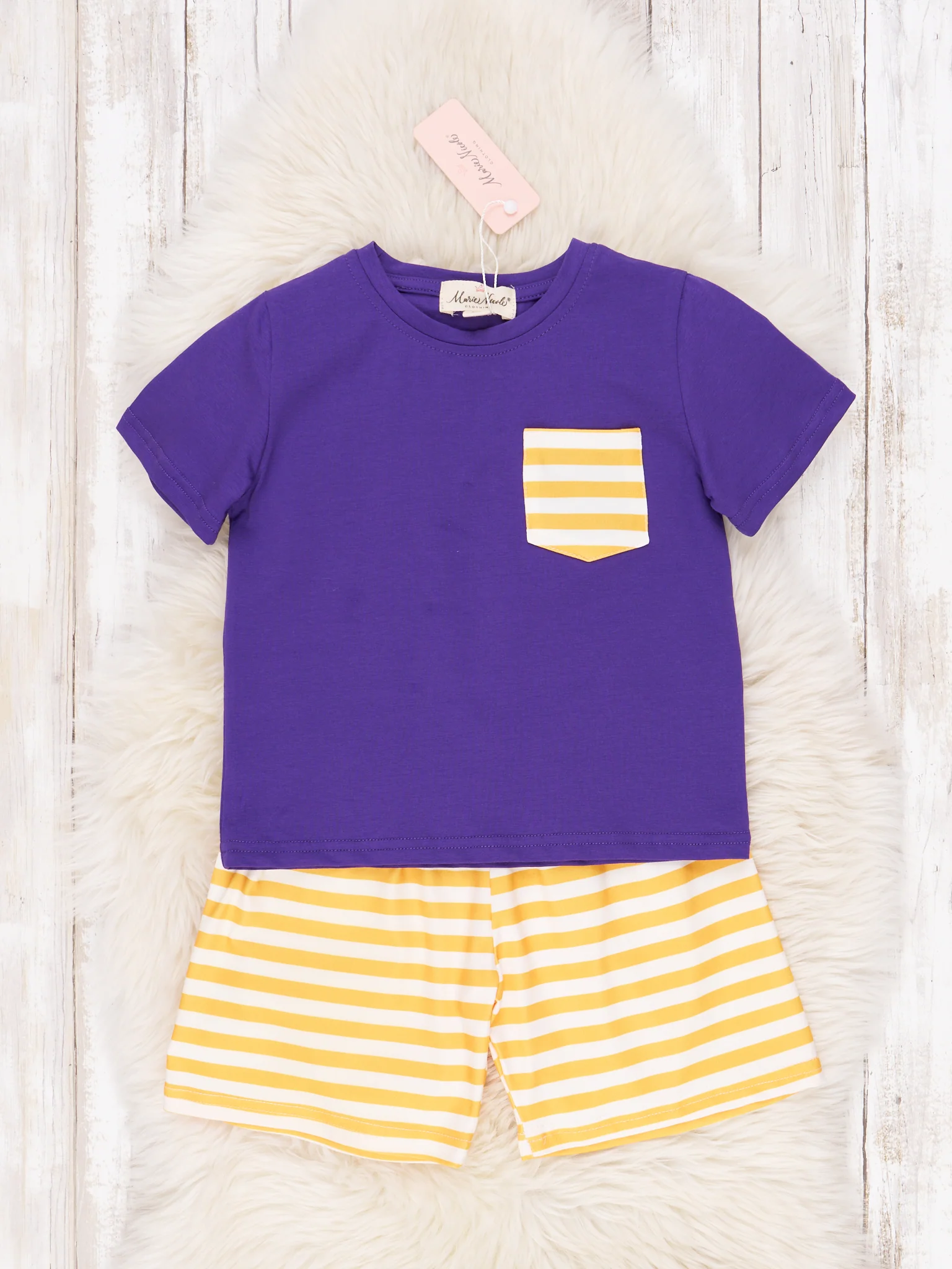 Purple & Gold Striped Outfit