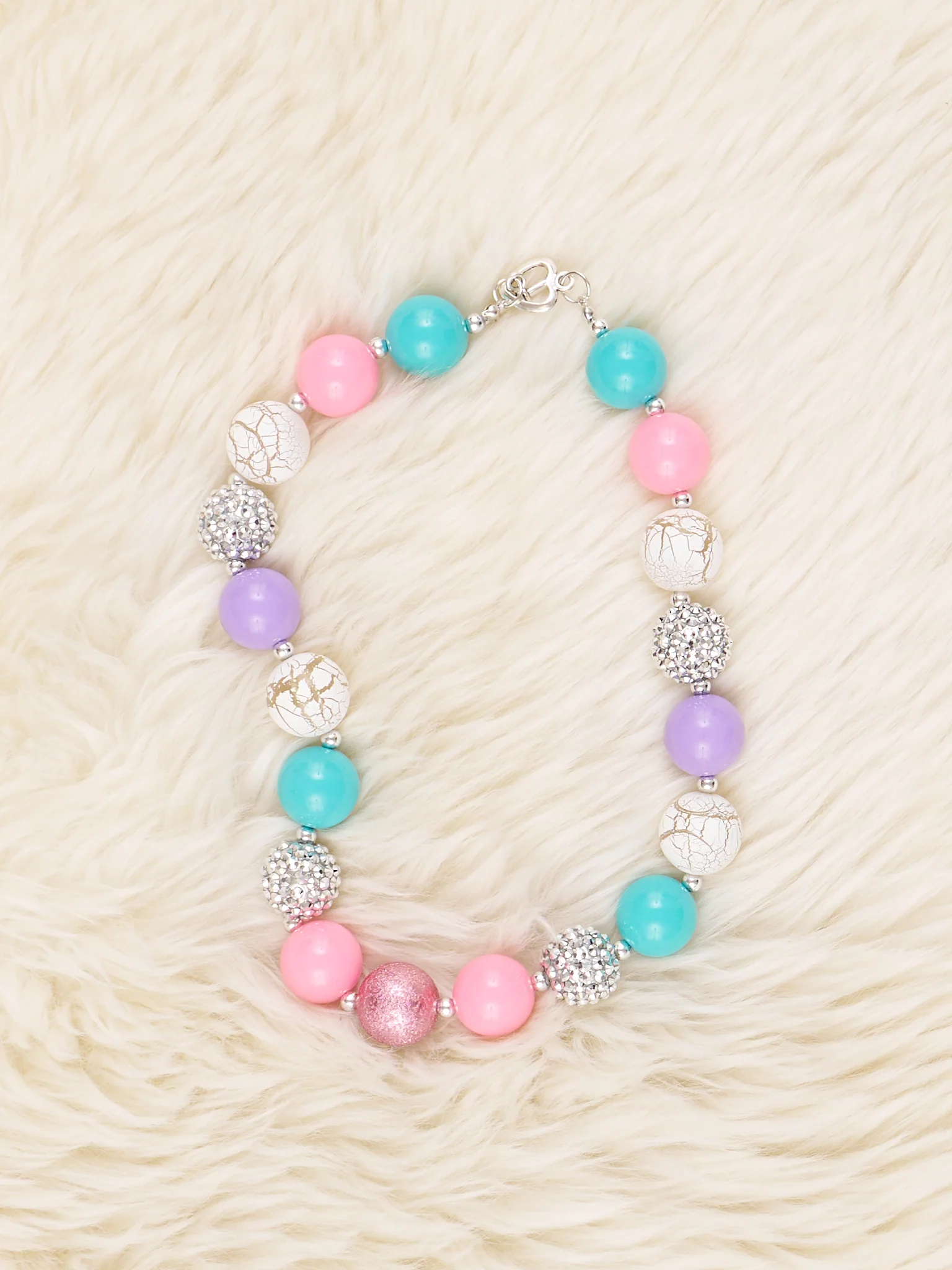 Purple & Teal Bubblegum Necklace