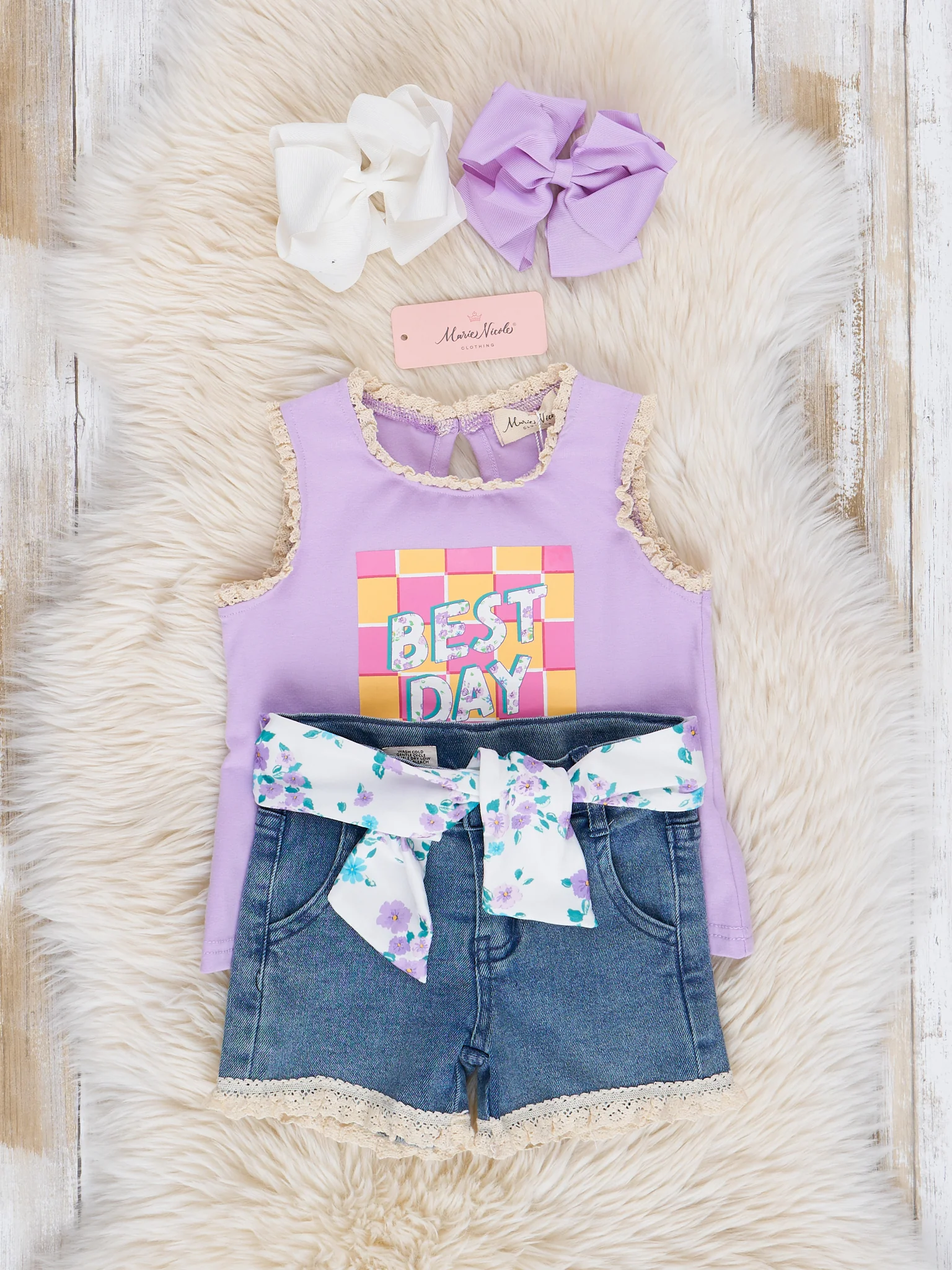 Purple "Best Day Ever" Denim Outfit - Image 2