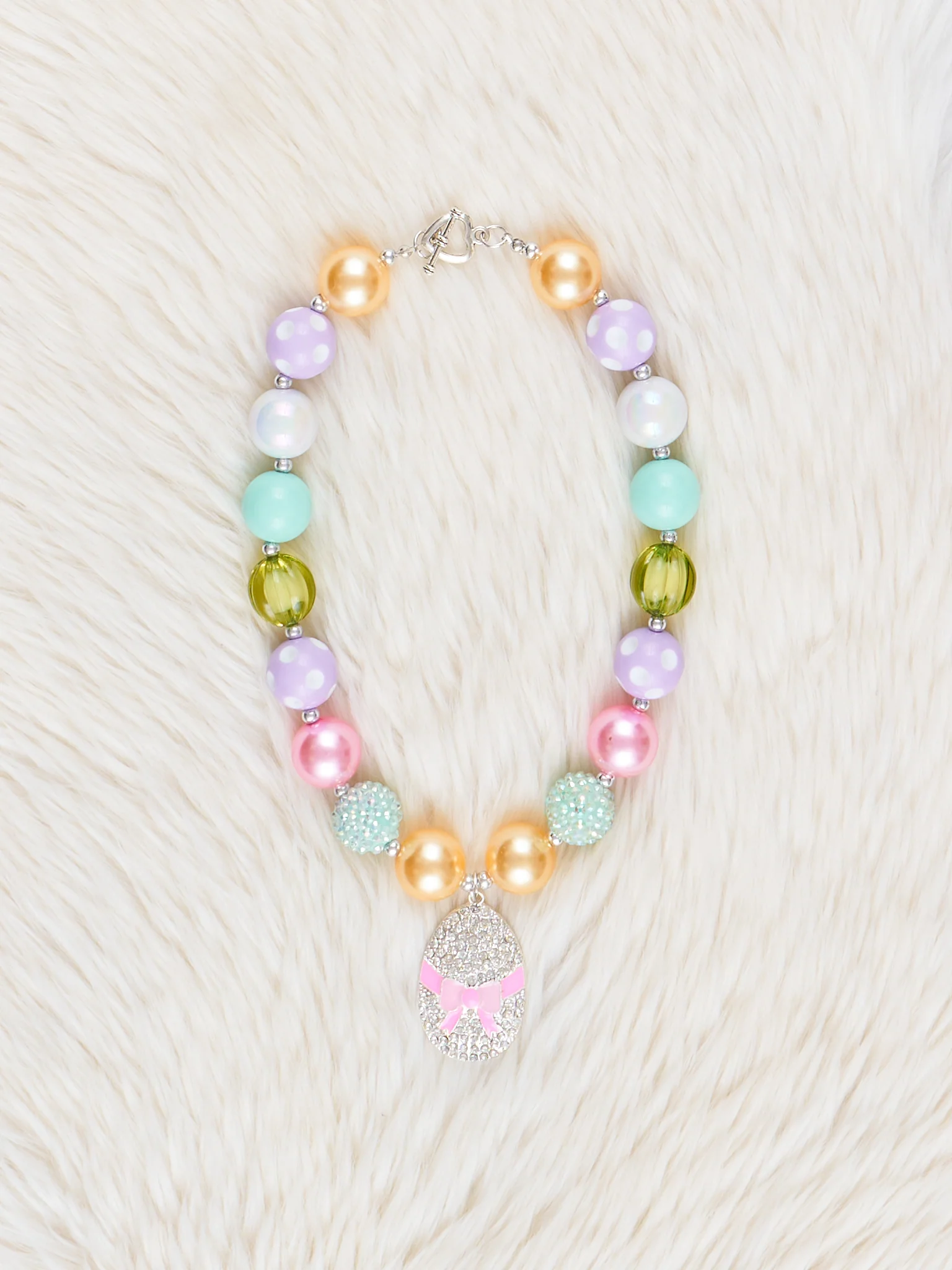Purple & Blue Sparkle Bubblegum Charm Necklace