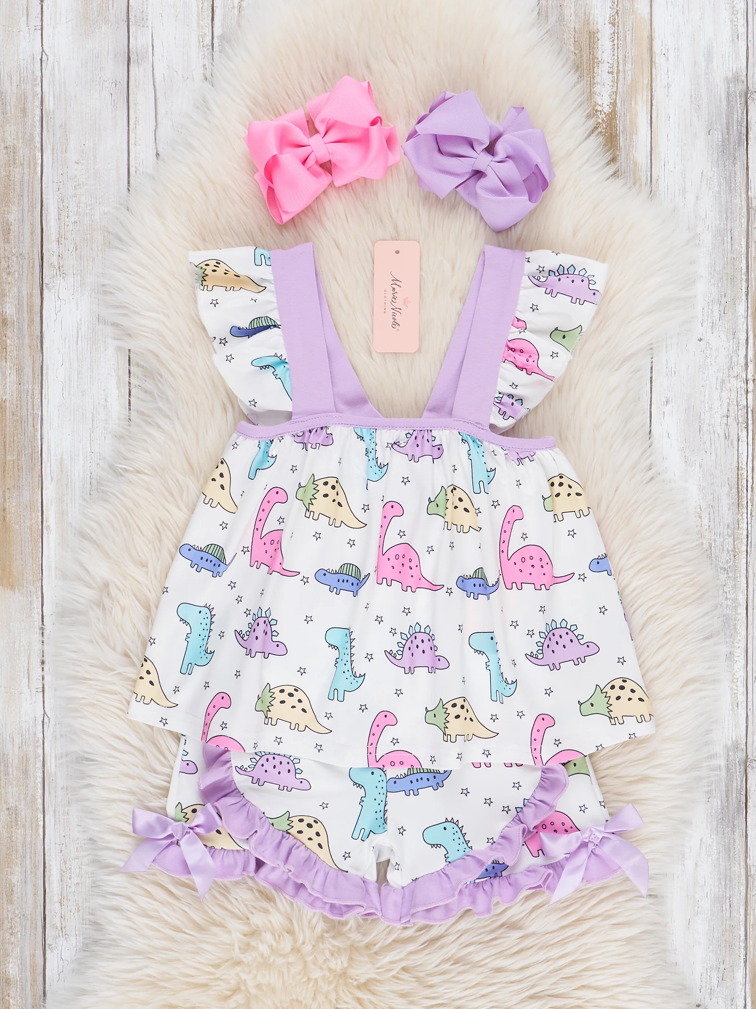 Purple Dinosaur Land Ruffle Outfit - Image 2
