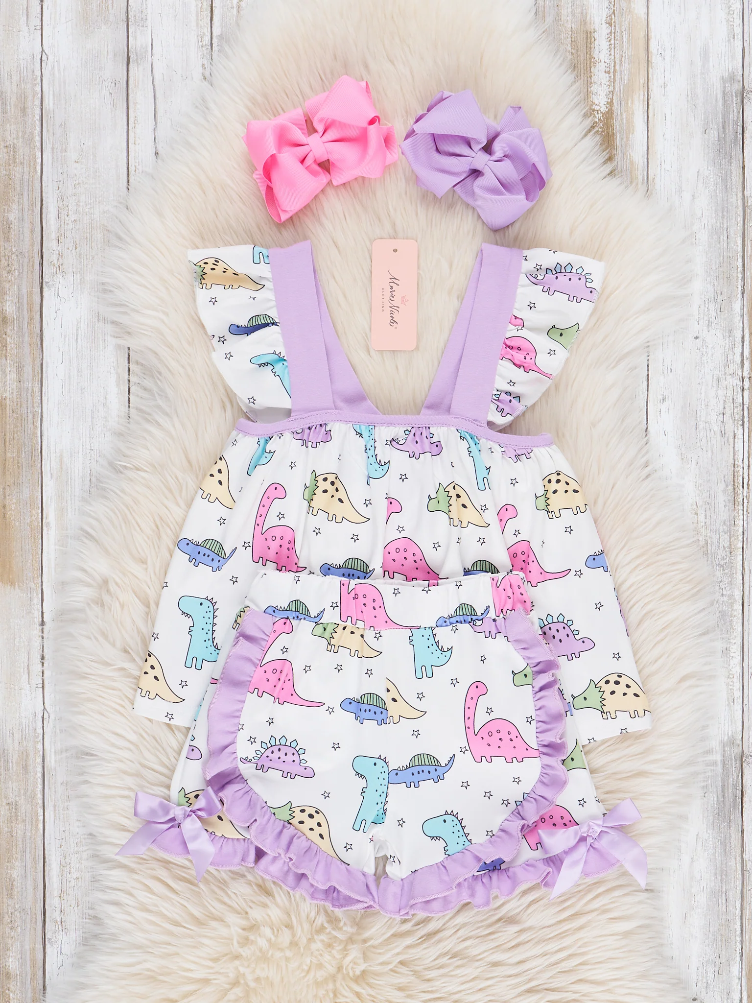 Purple Dinosaur Land Ruffle Outfit - Image 3